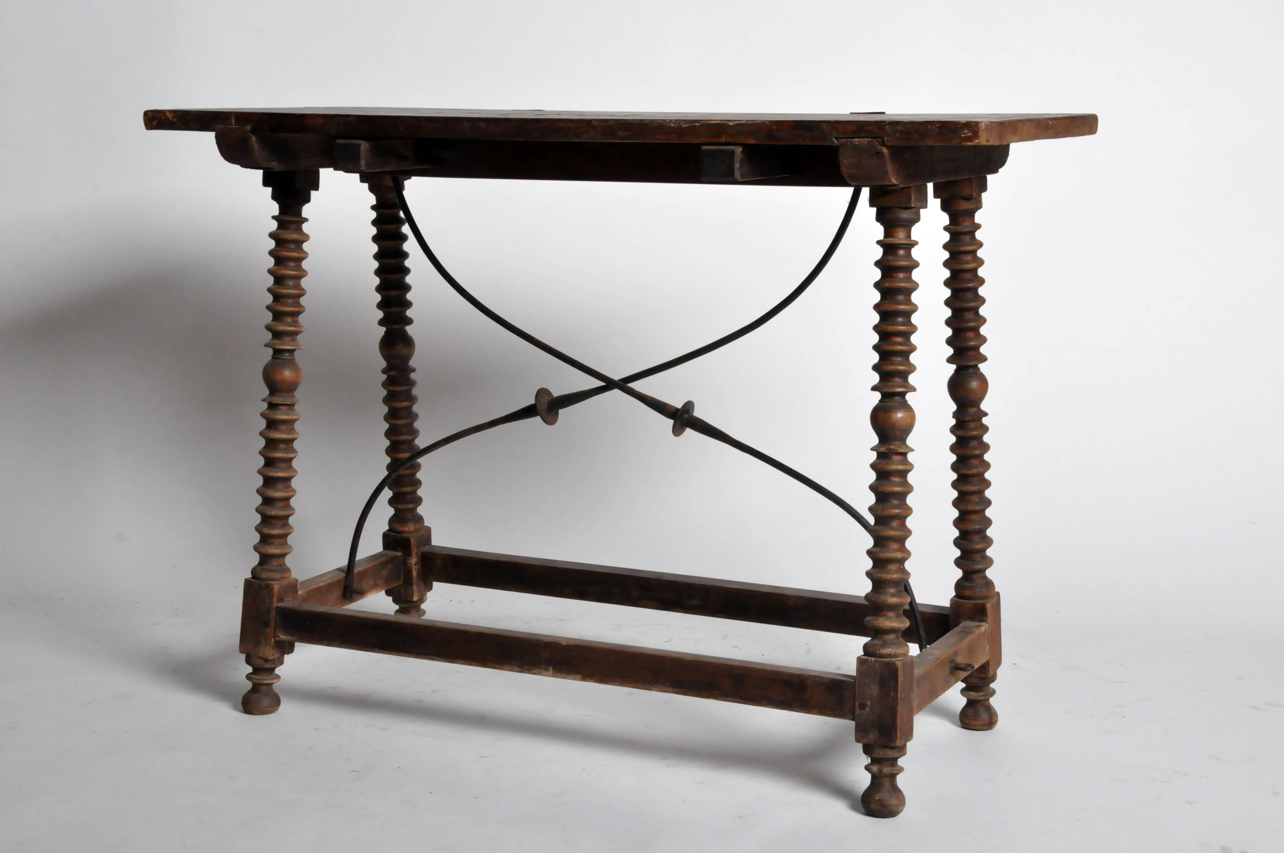 Spanish Trestle Leg Table In Good Condition In Chicago, IL