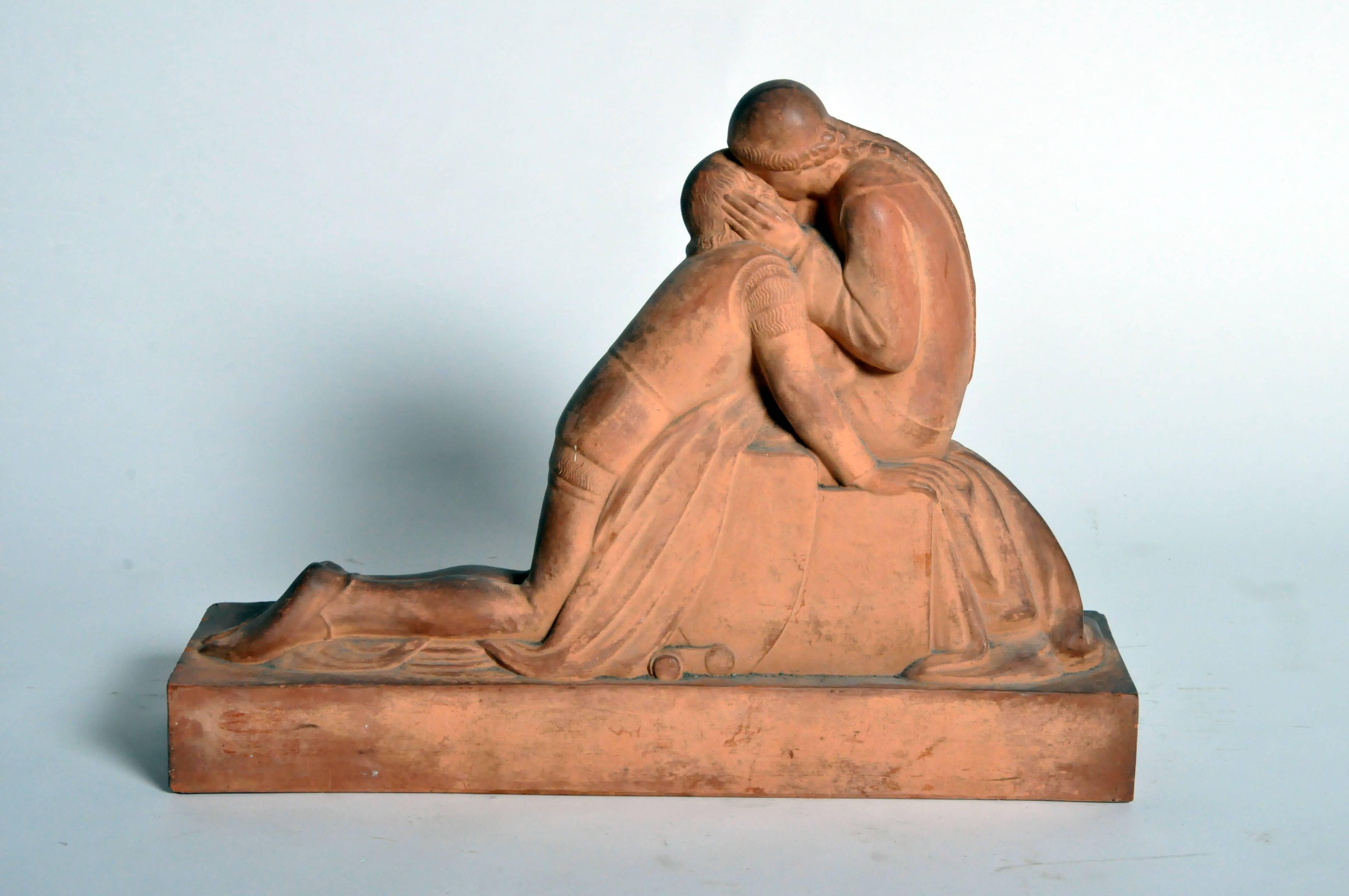 French Terracotta Figural Group “Tristan et Iseult” 2