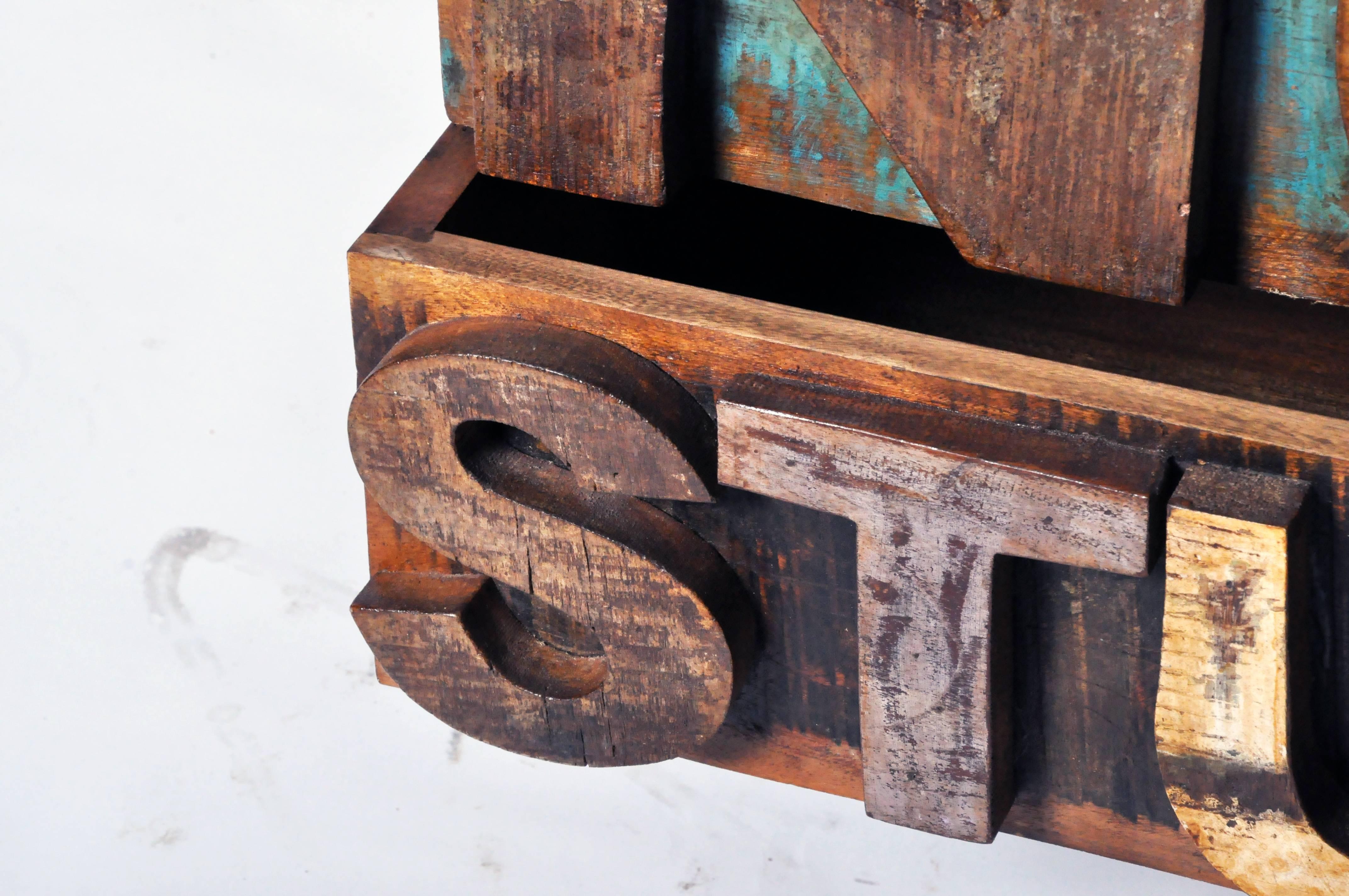 Wood Alphabet Chest of Drawers