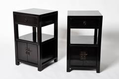 Pair of Chinese Square-Corner Display Cabinets