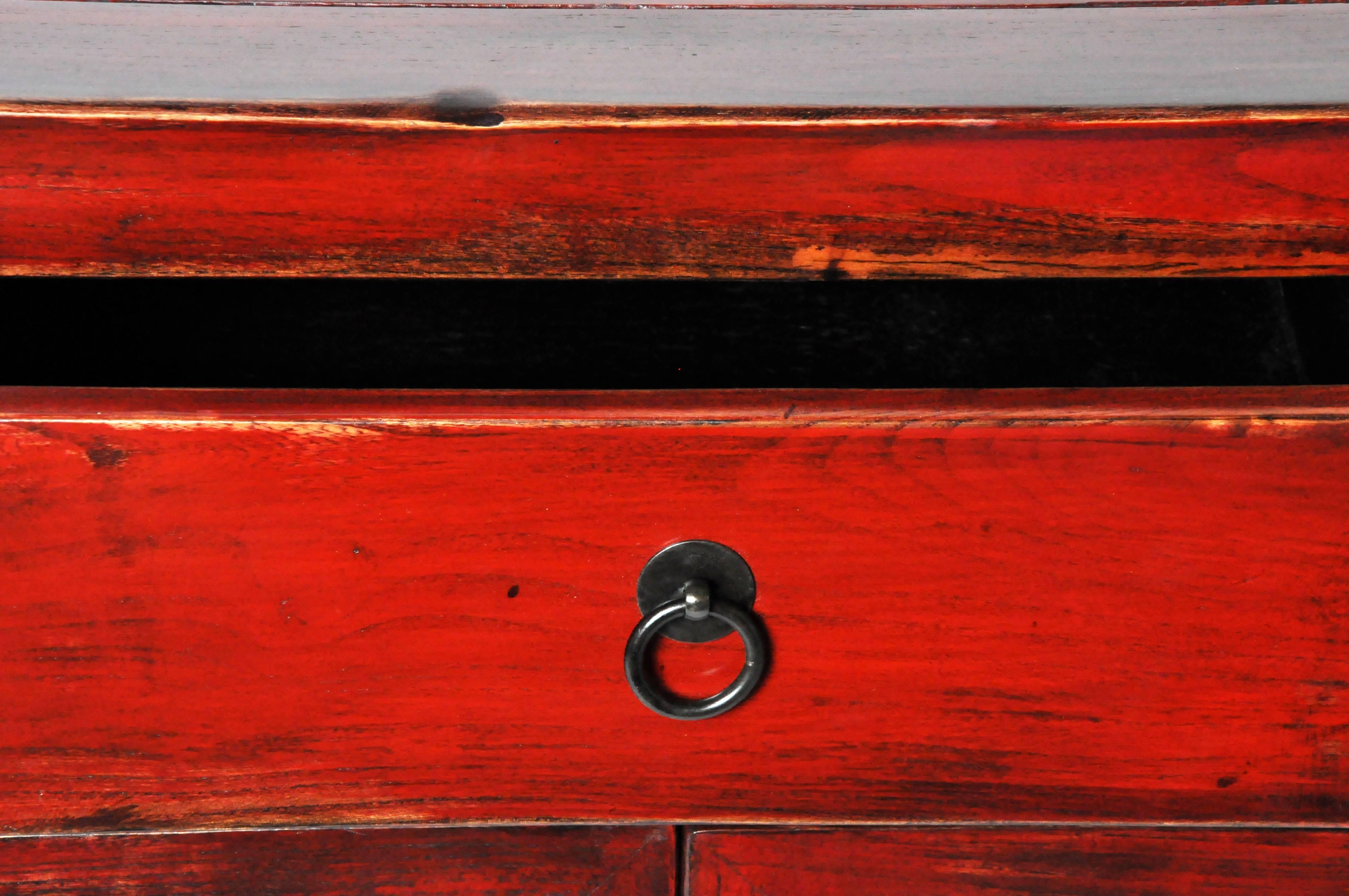 Chinese Red Lacquer Cabinet 4
