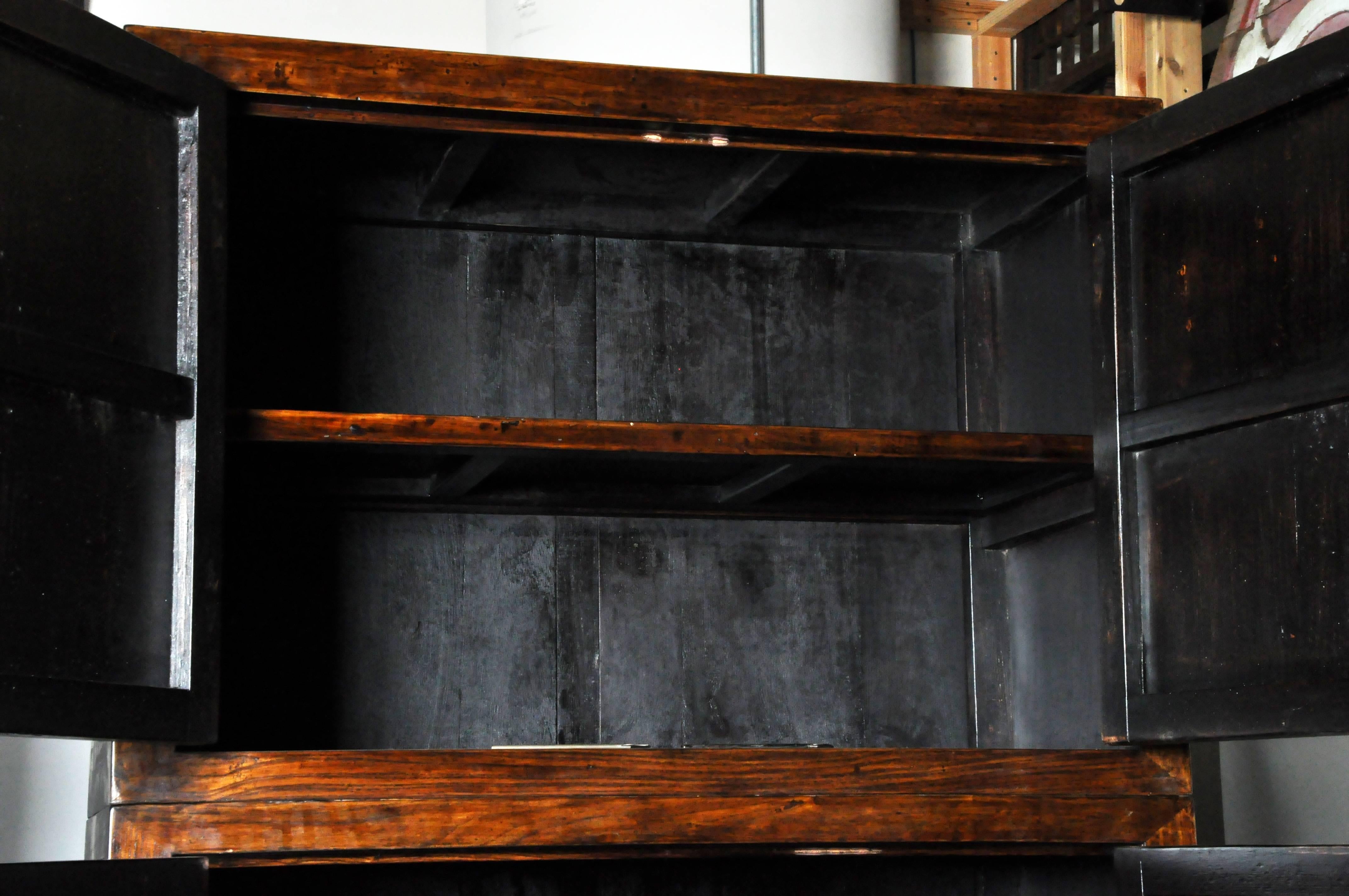 Elm Pair of Chinese Compound Wardrobes