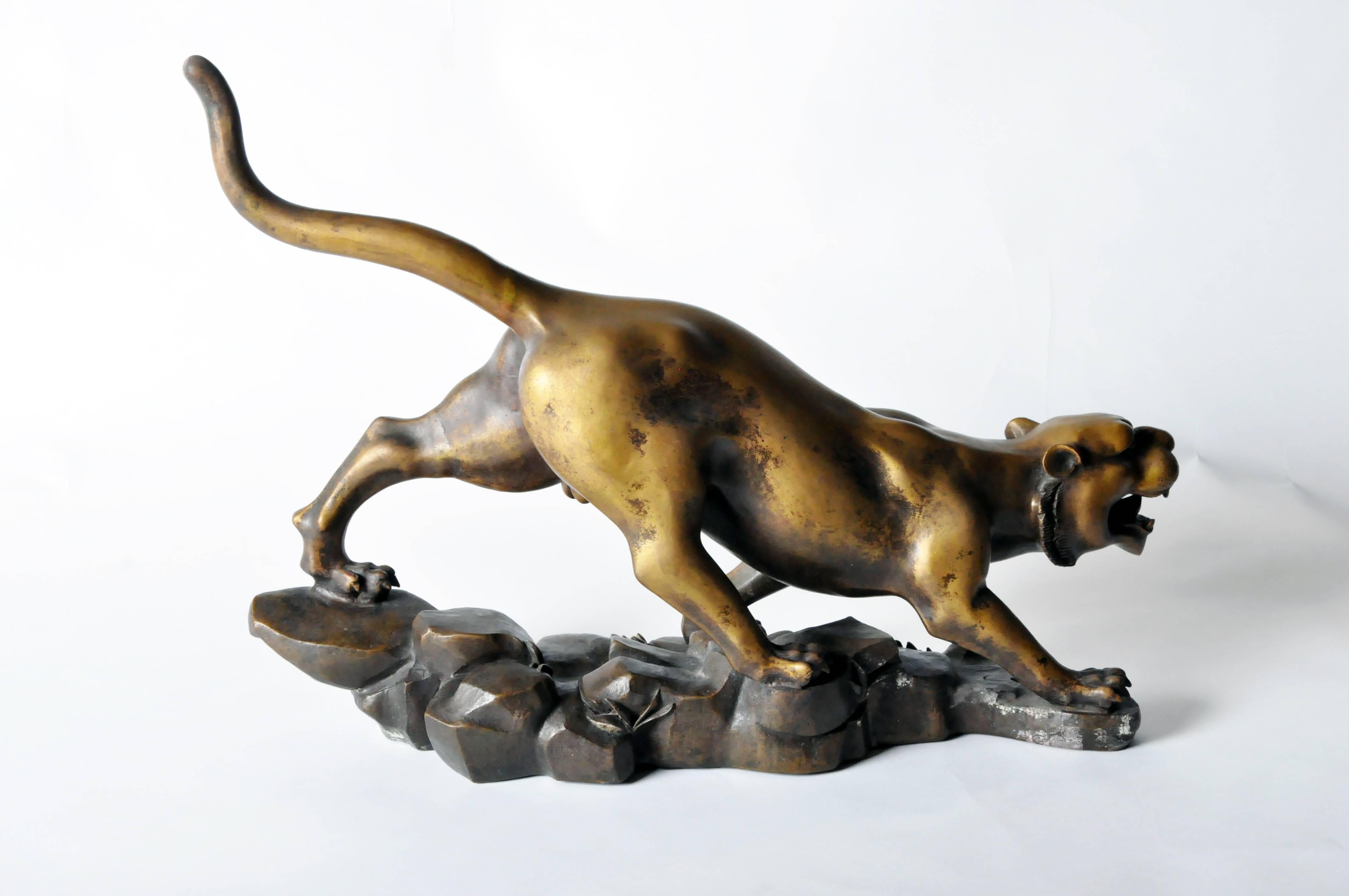 Contemporary Chinese Bronze Model of a Tiger