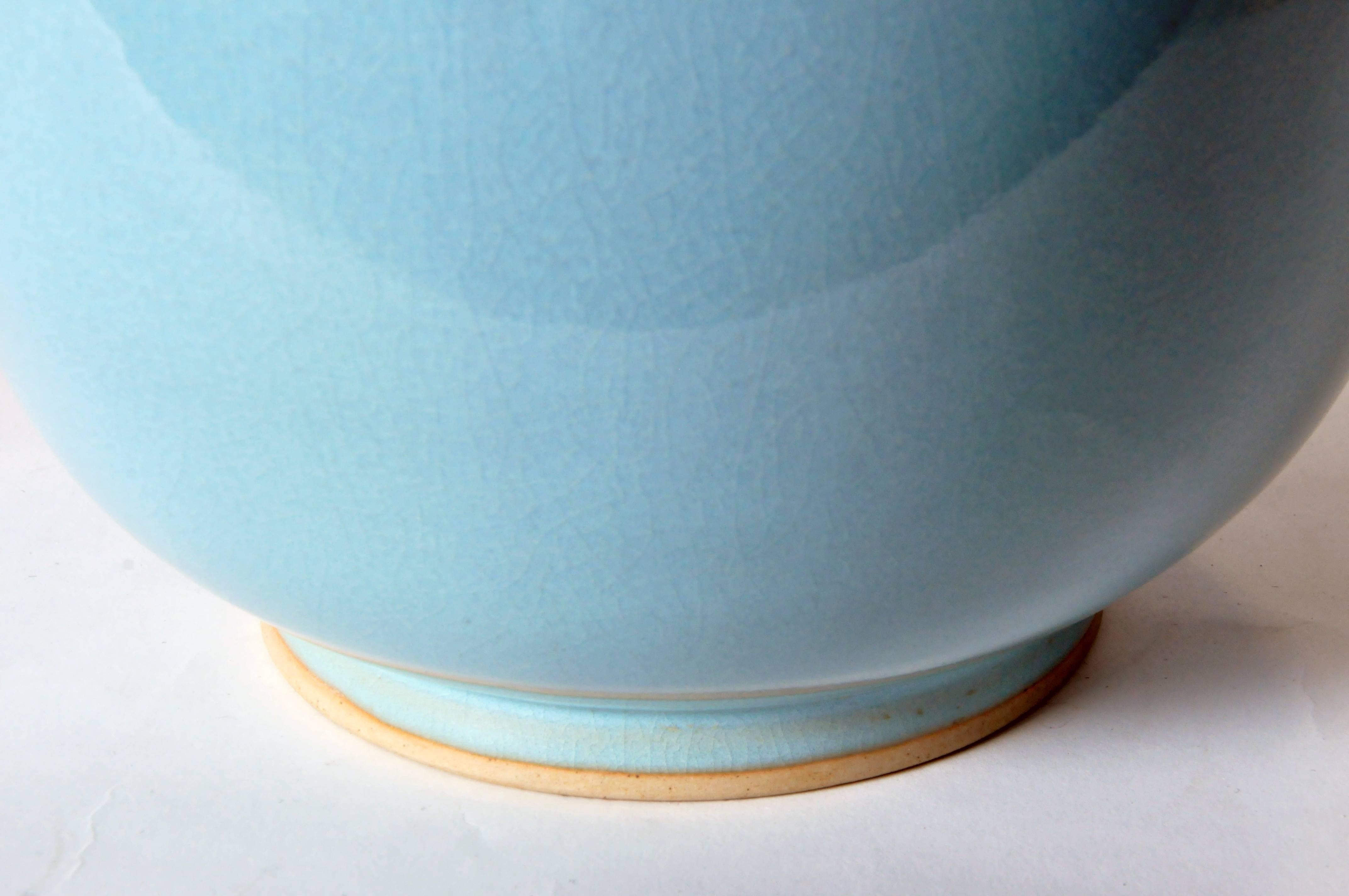 Ceramic Celadon Blue Double Gourd-Form Vase
