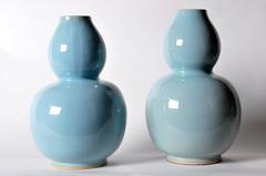 Celadon Blue Double Gourd-Form Vase