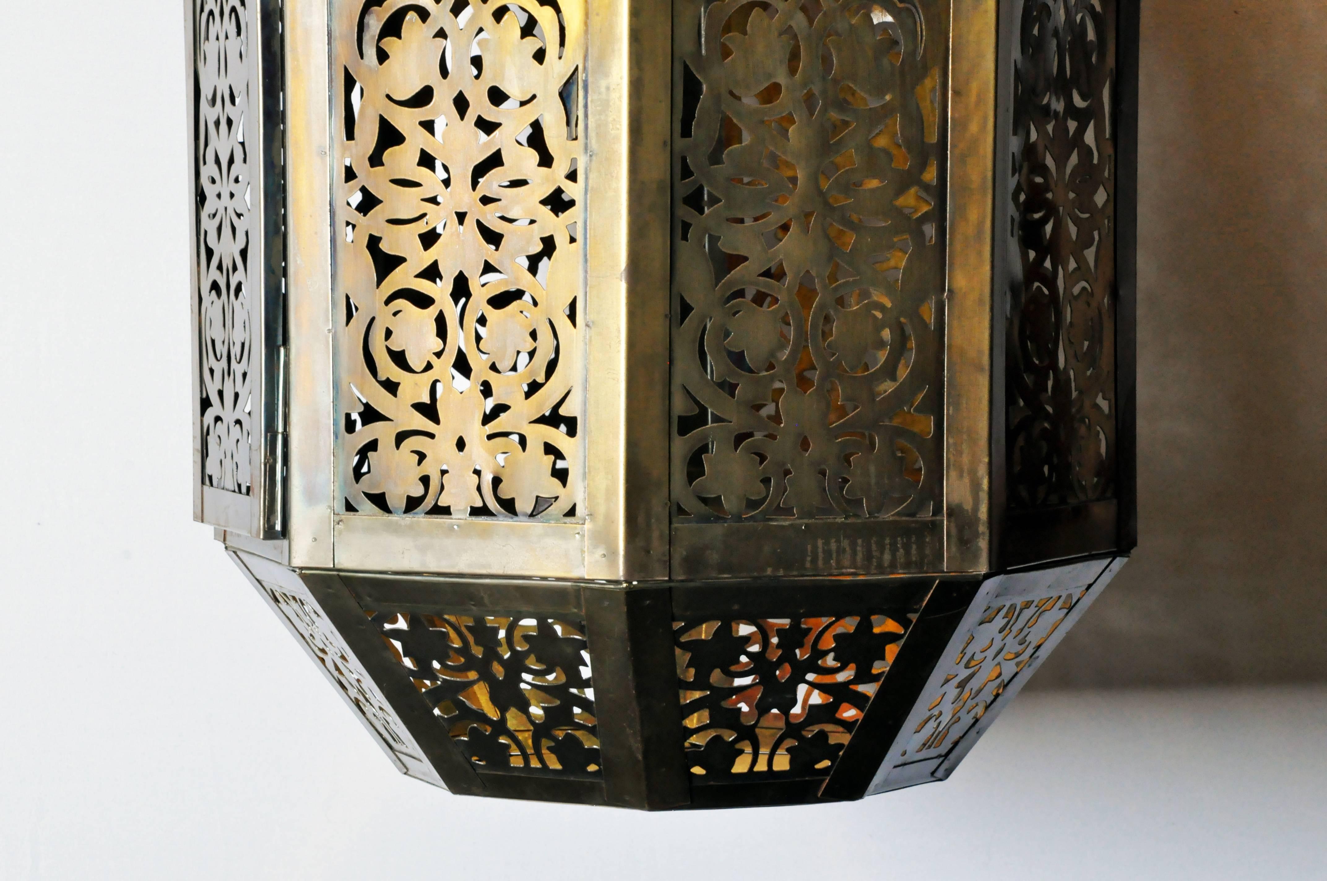 Hand-Crafted Oversized Moroccan Style Hanging Lantern