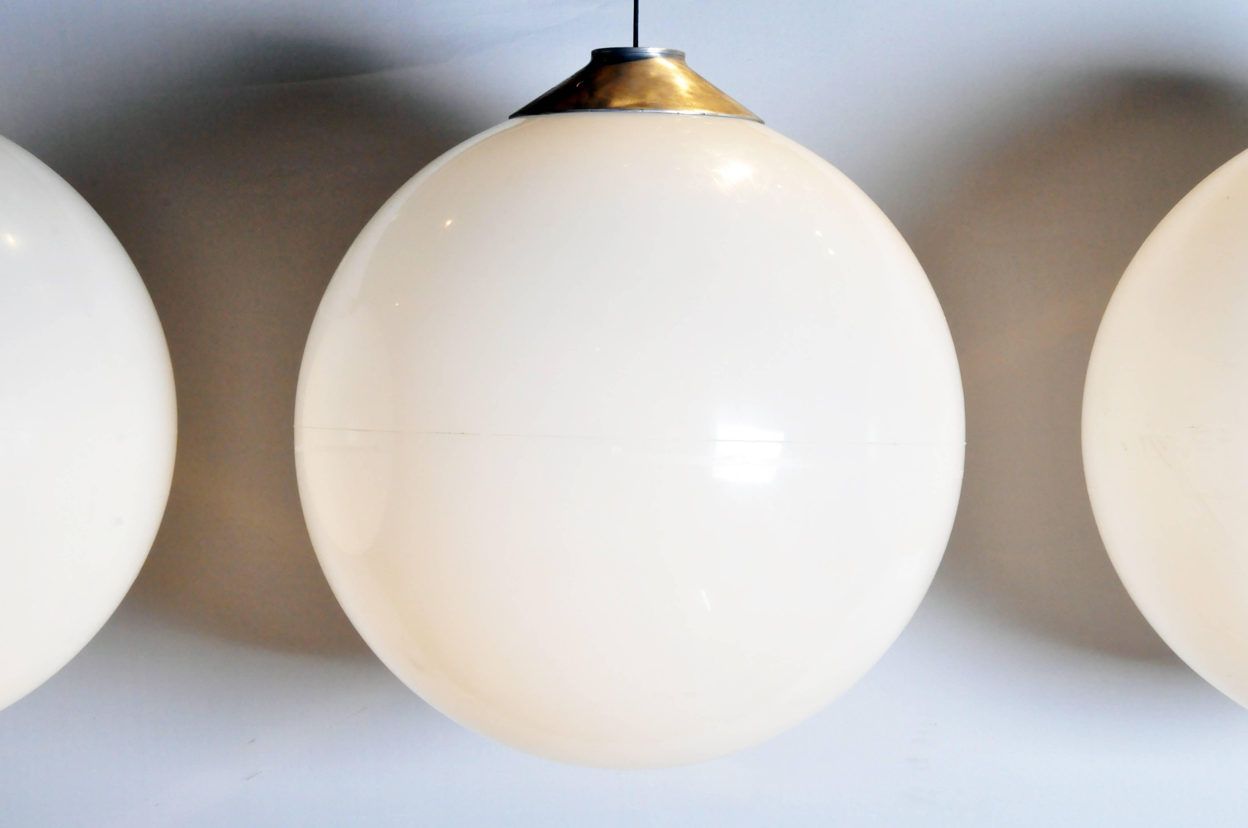 French Mid-Century Modern Sphere Pendant Light