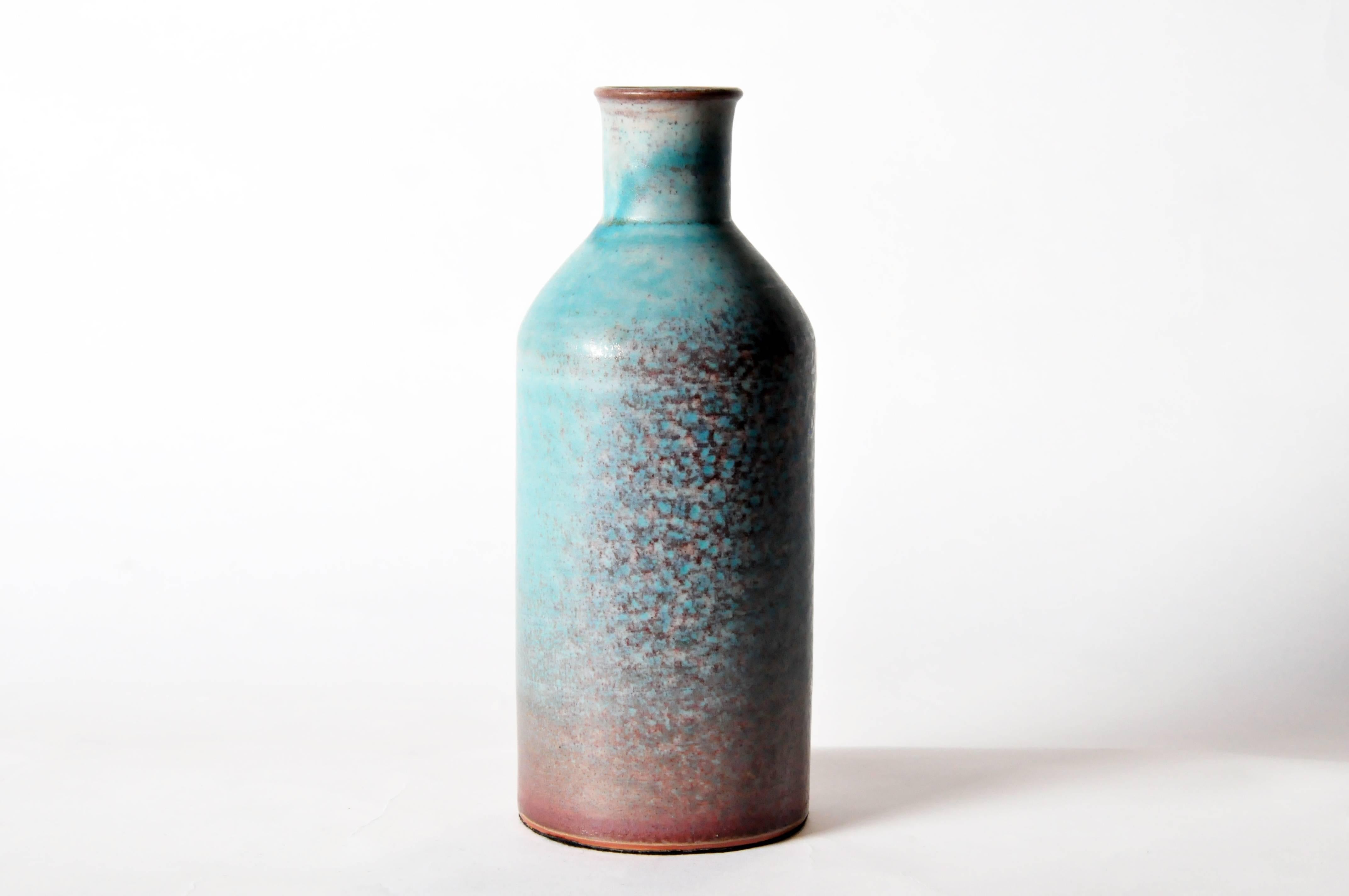 Thai Mottled Ceramic Bottle Vase