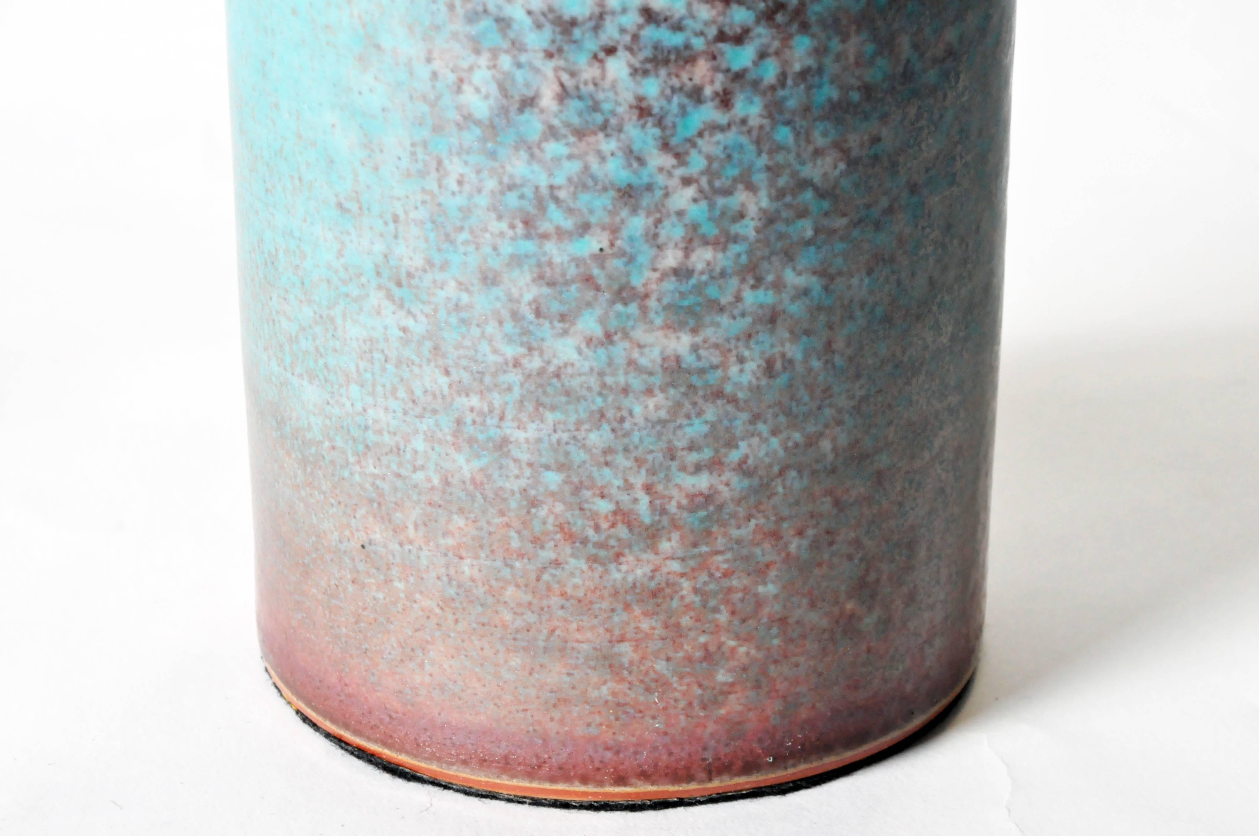 Contemporary Mottled Ceramic Bottle Vase