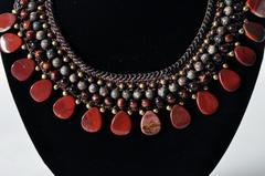 Multi Gemstone Bib Necklace in Jasper & Tiger’s Eye