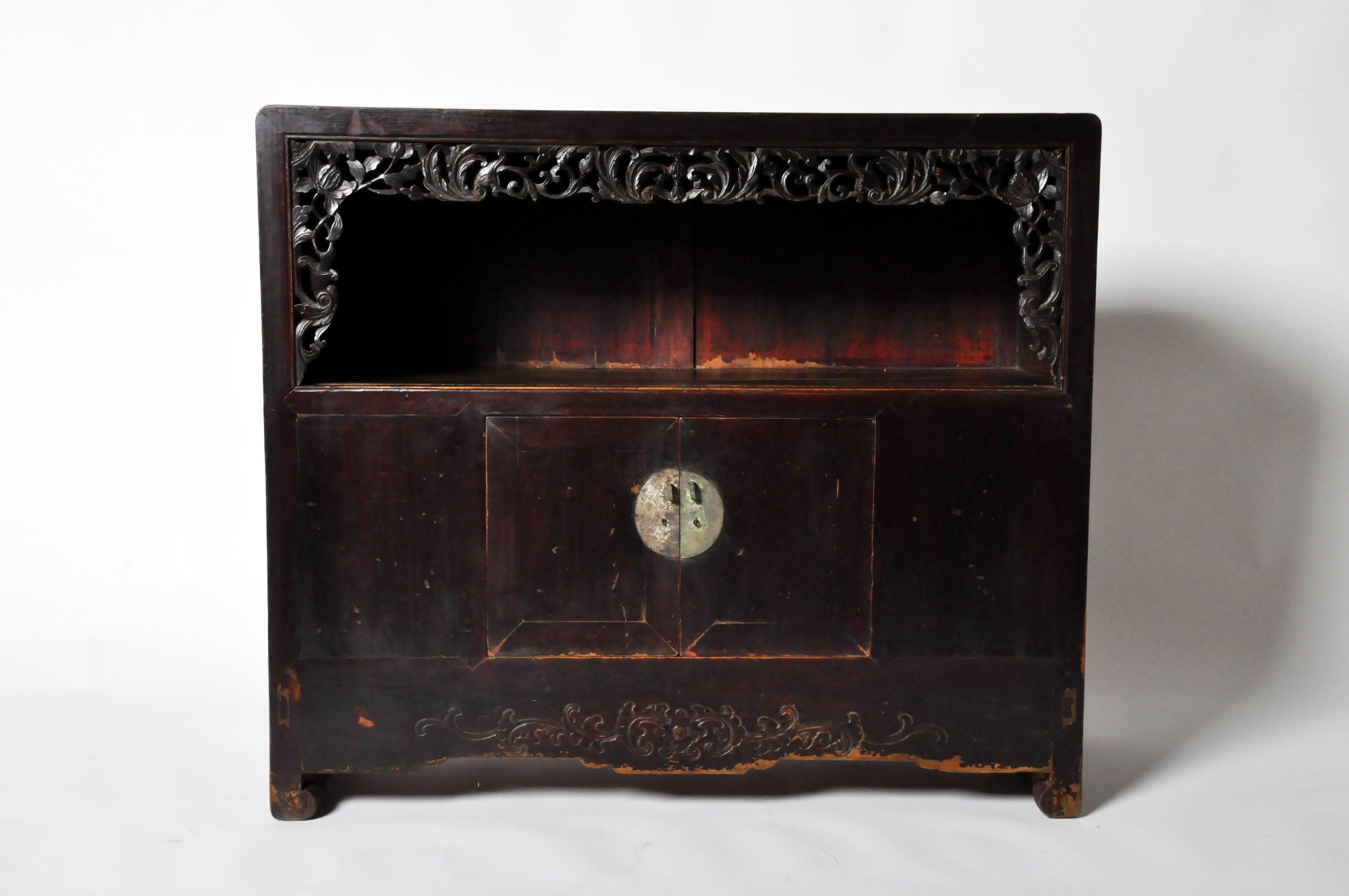 Lacquered Chinese Square-Corner Cabinet