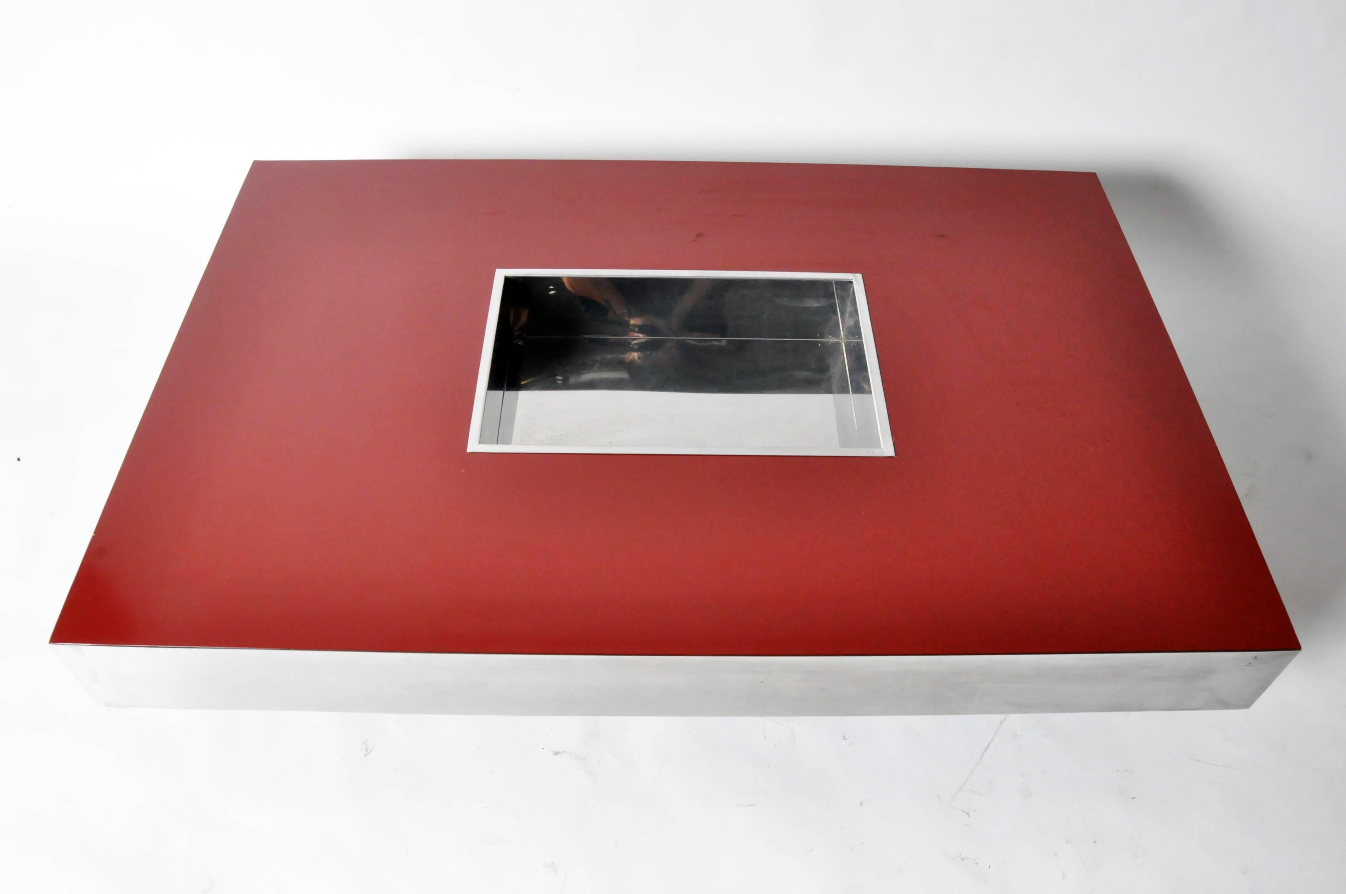 20th Century Mid-Century Modern Coffee Table Attributed to Willy Rizzo for Pierre Cardin