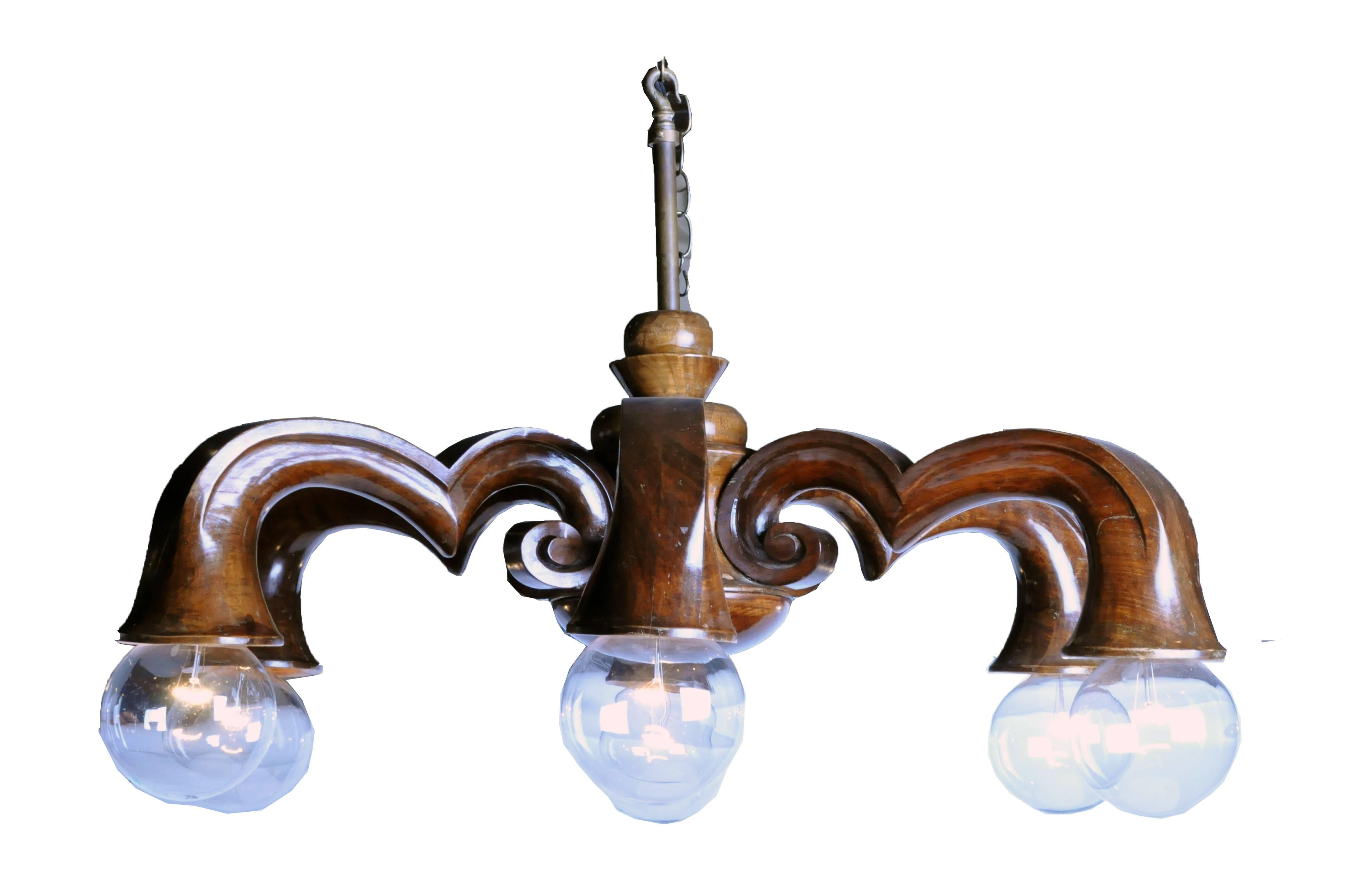 Polished Rococo Style Chandelier 