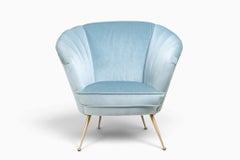 A Mid Century Modern Italian Club Chair with Brass Legs A Mid Century Modern It