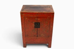 A Chinese Side Chest with Original Red and Gold Lacquer