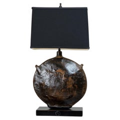 A Chinese Leather Flask Lamp