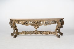 A Hand-Carved Teak Wood Indian Console Table