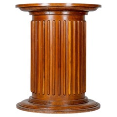 A Teak Drum Shape Pedestal