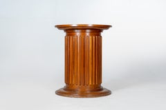 A Teak Drum Shape Pedestal