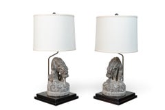 A Pair of Chinese Guardian Lions Lamps