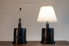 A Pair of Custom Lamps Made from Reclaimed Wood