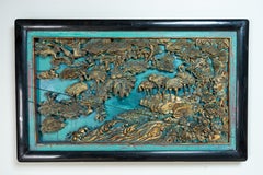 A Chinese Gilt Fretwork Panel