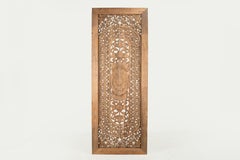A Double Sided Carved Lotus Teakwood Panel