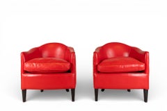 A Pair of French Leather Armchairs
