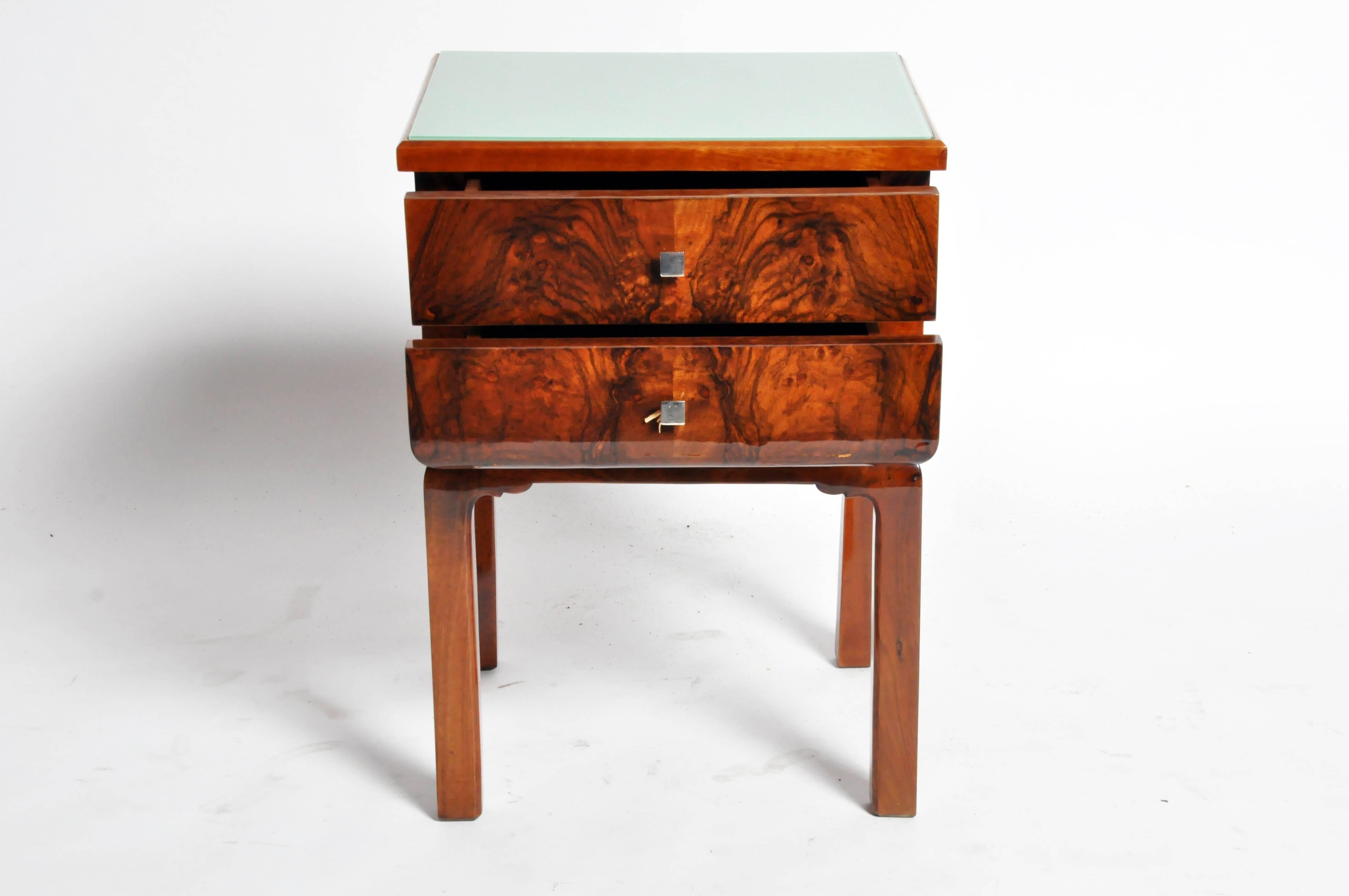 Hungarian Art Deco Two-Drawer Side Table