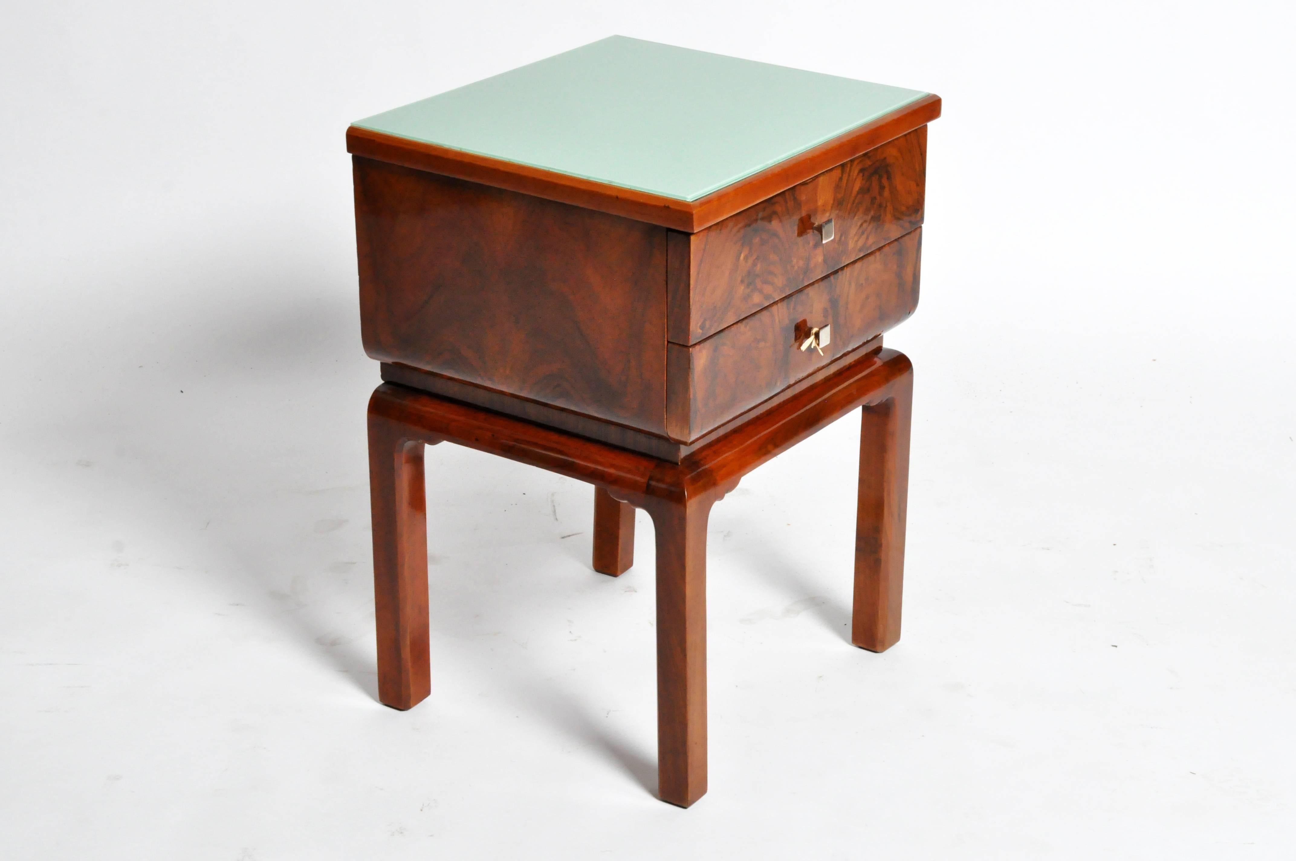 Mid-20th Century Art Deco Two-Drawer Side Table
