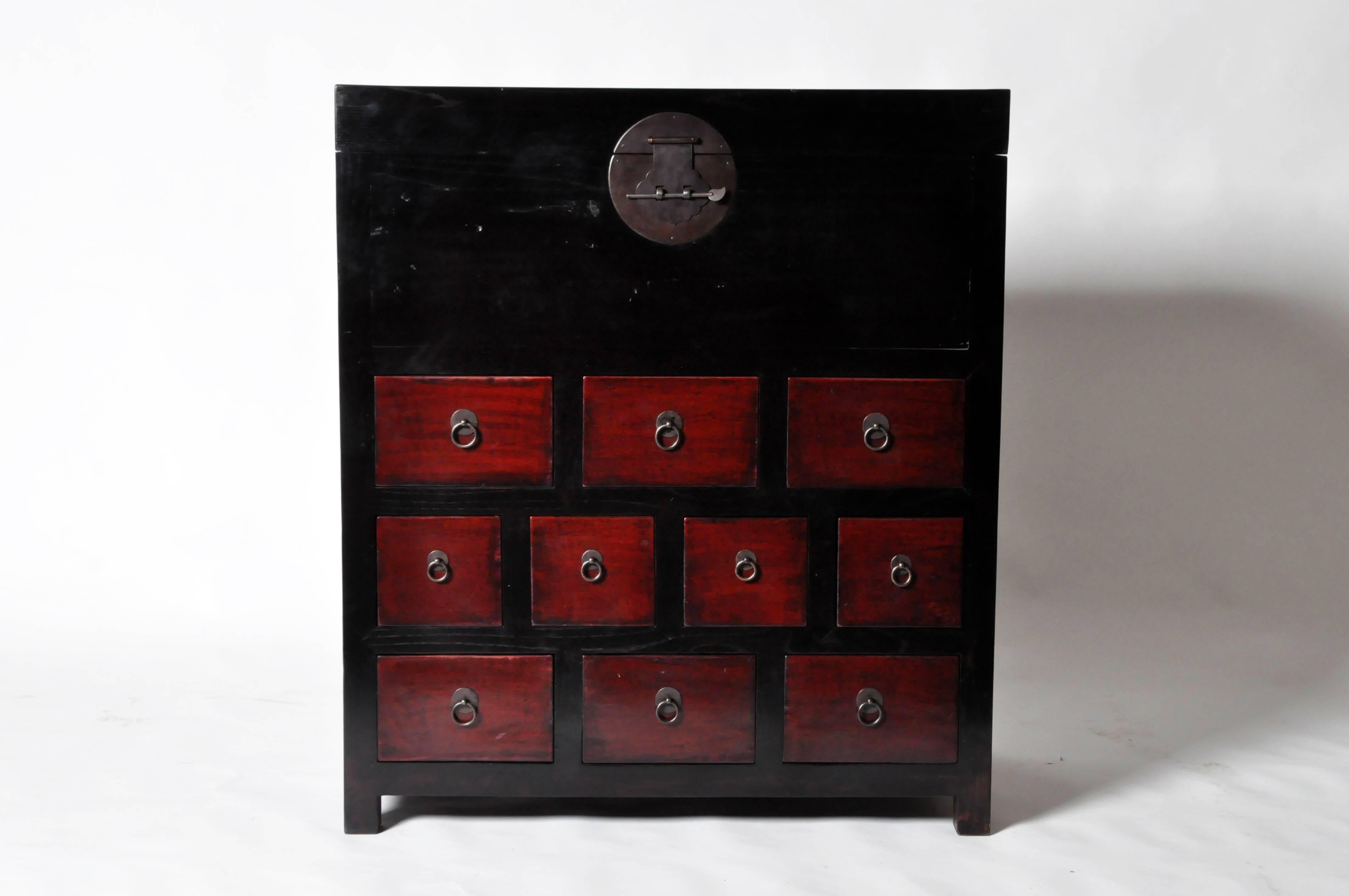 This Chinese Medicine chest is made from elmwood and has been fully restored.