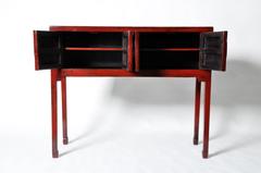 Chinese Red Lacquered Chest with Restoration