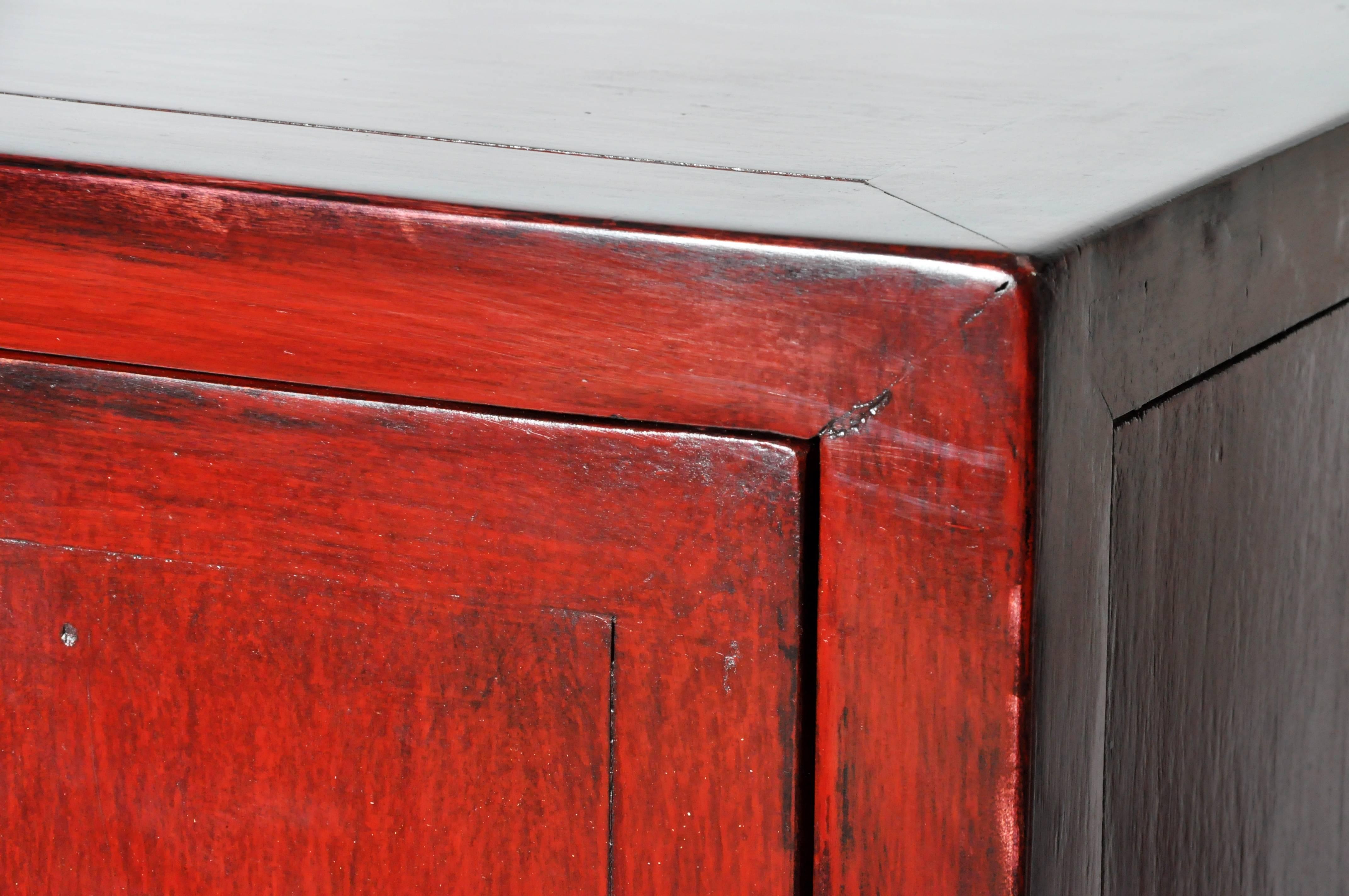Chinese Red Lacquered Chest with Restoration 1