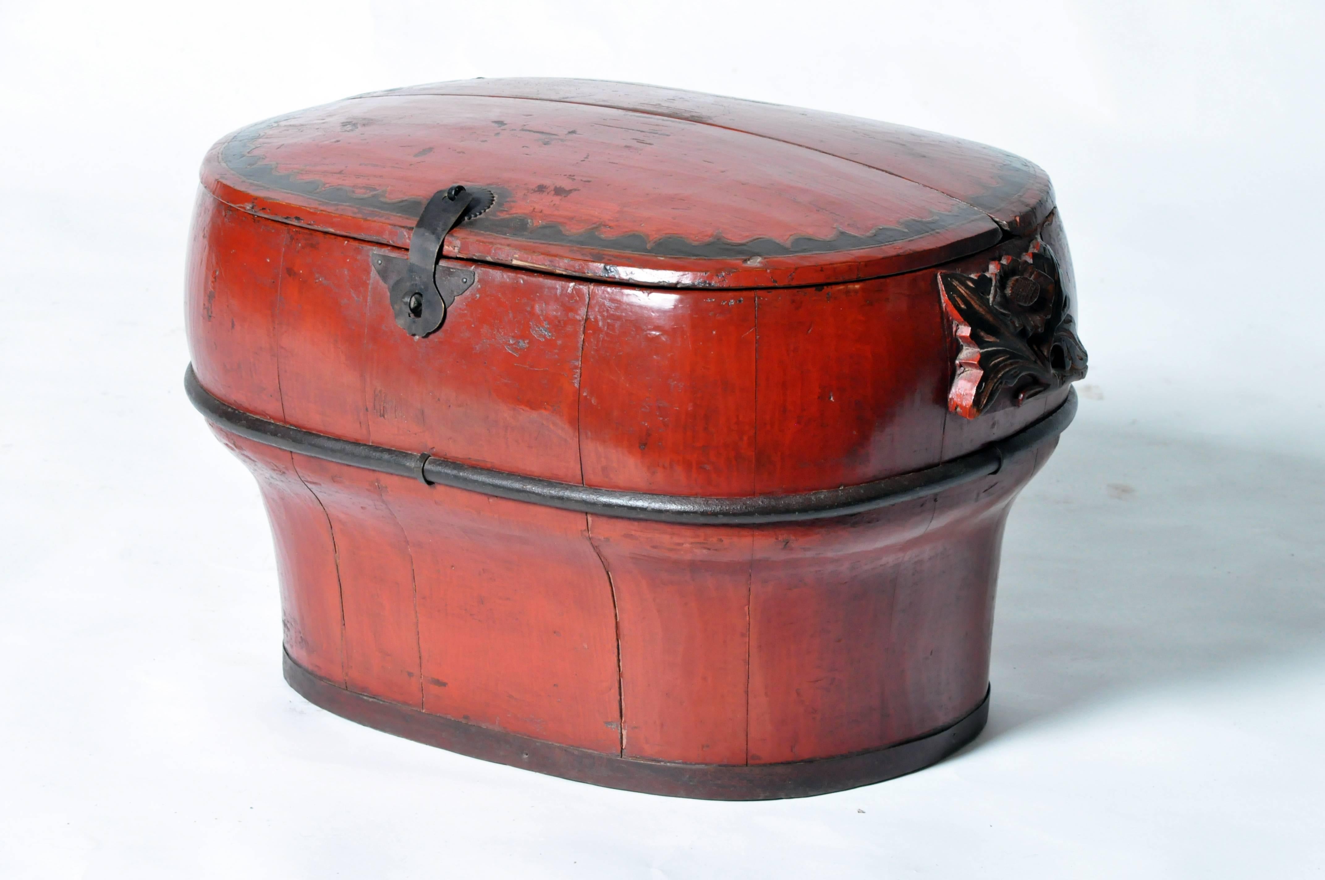 This Chinese wedding basket is from Zhejiang, China and made from softwood.