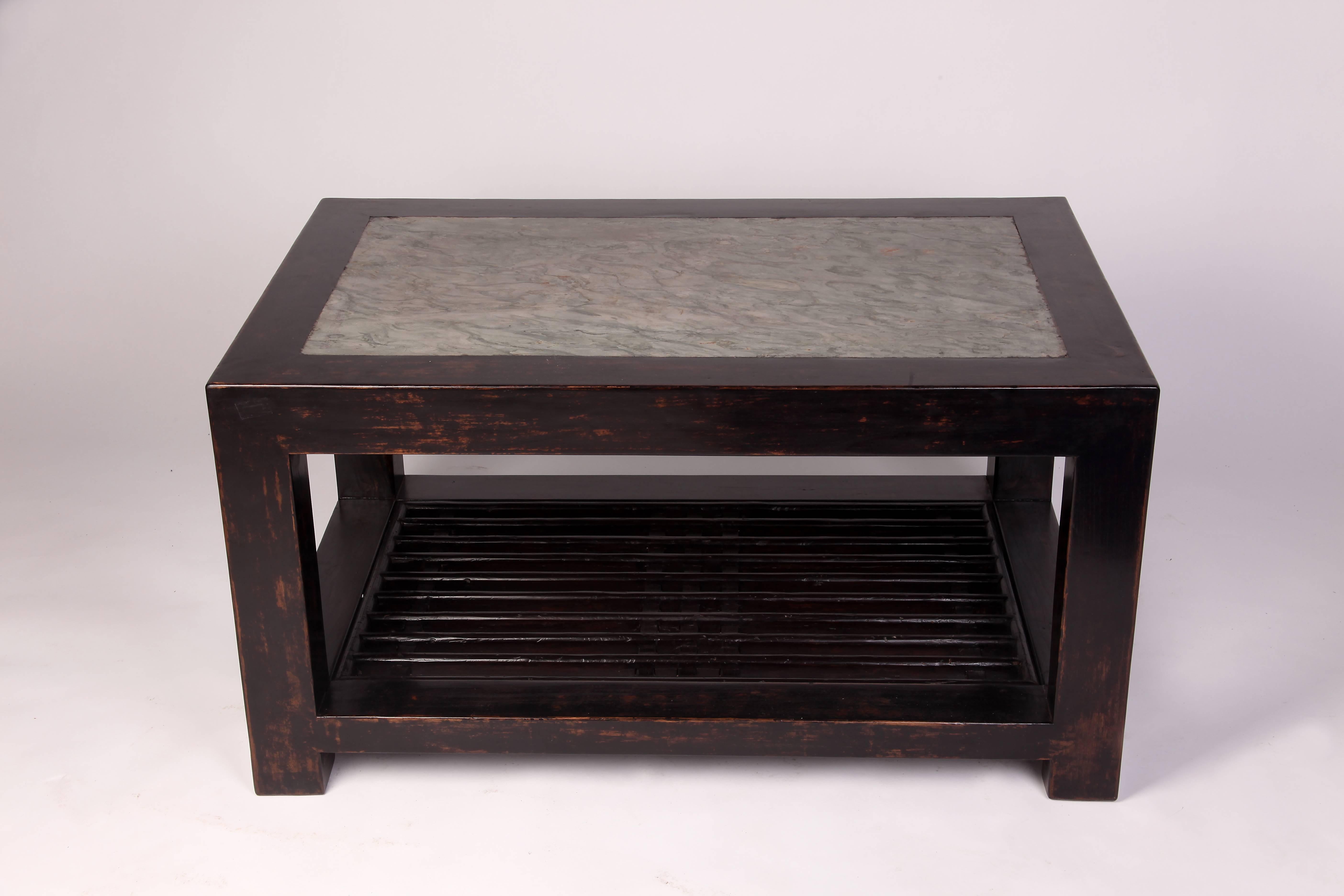 19th Century Chinese Table with Stone Top