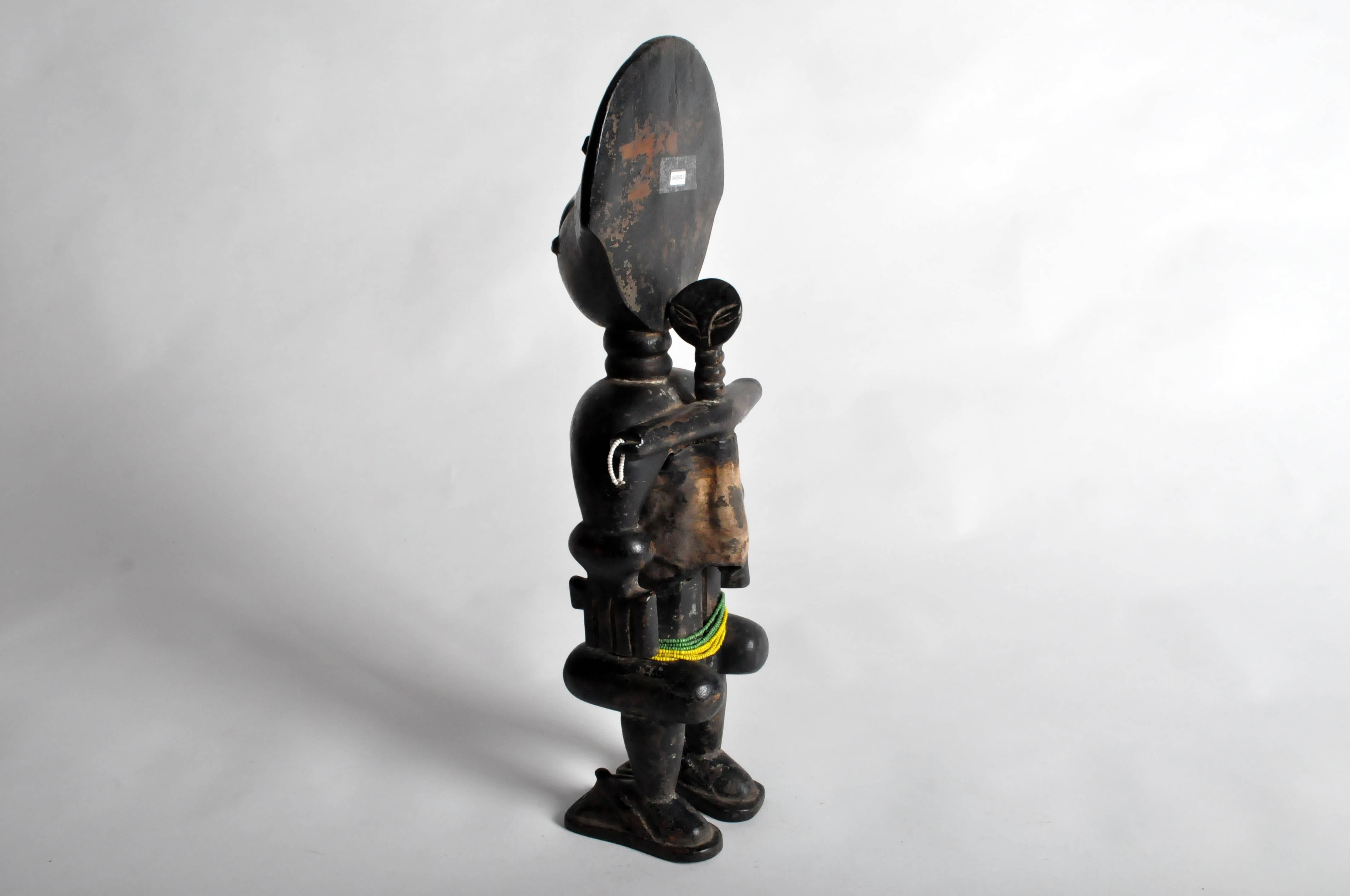 Ashanti Tribe Carved Fertility Doll with Baby 1