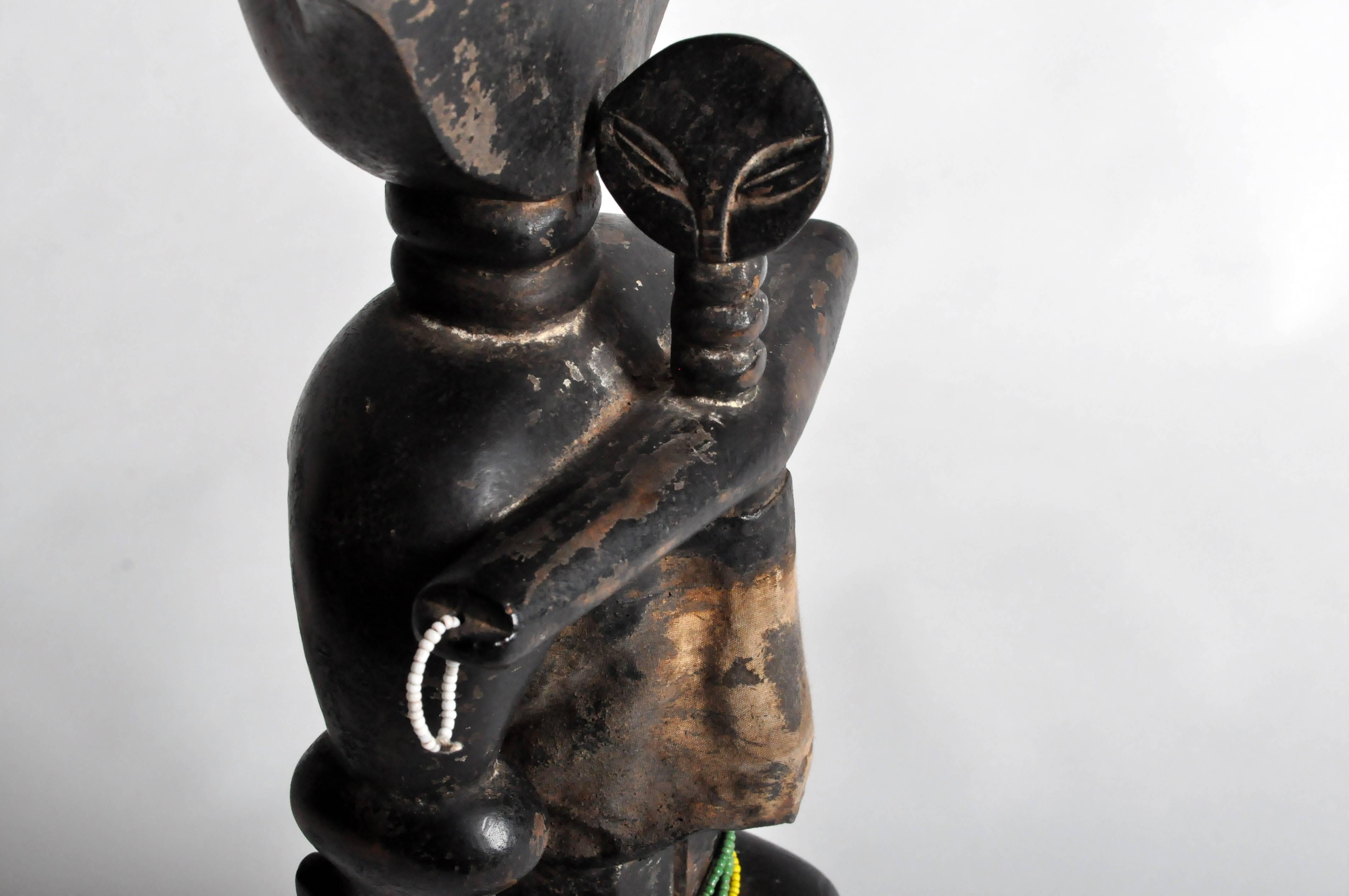 Ashanti Tribe Carved Fertility Doll with Baby 2