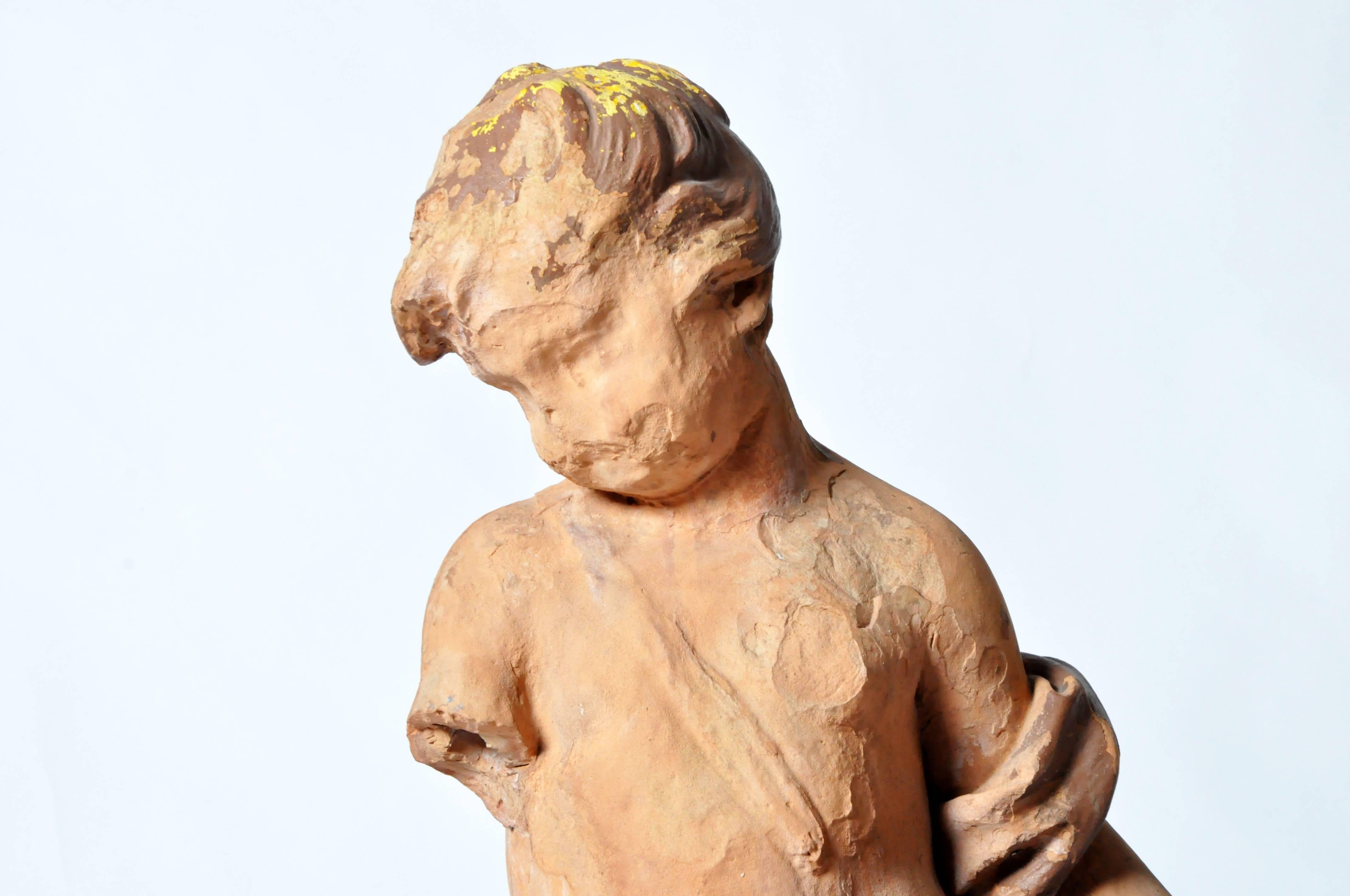 19th Century French Terracotta Figure of a Boy