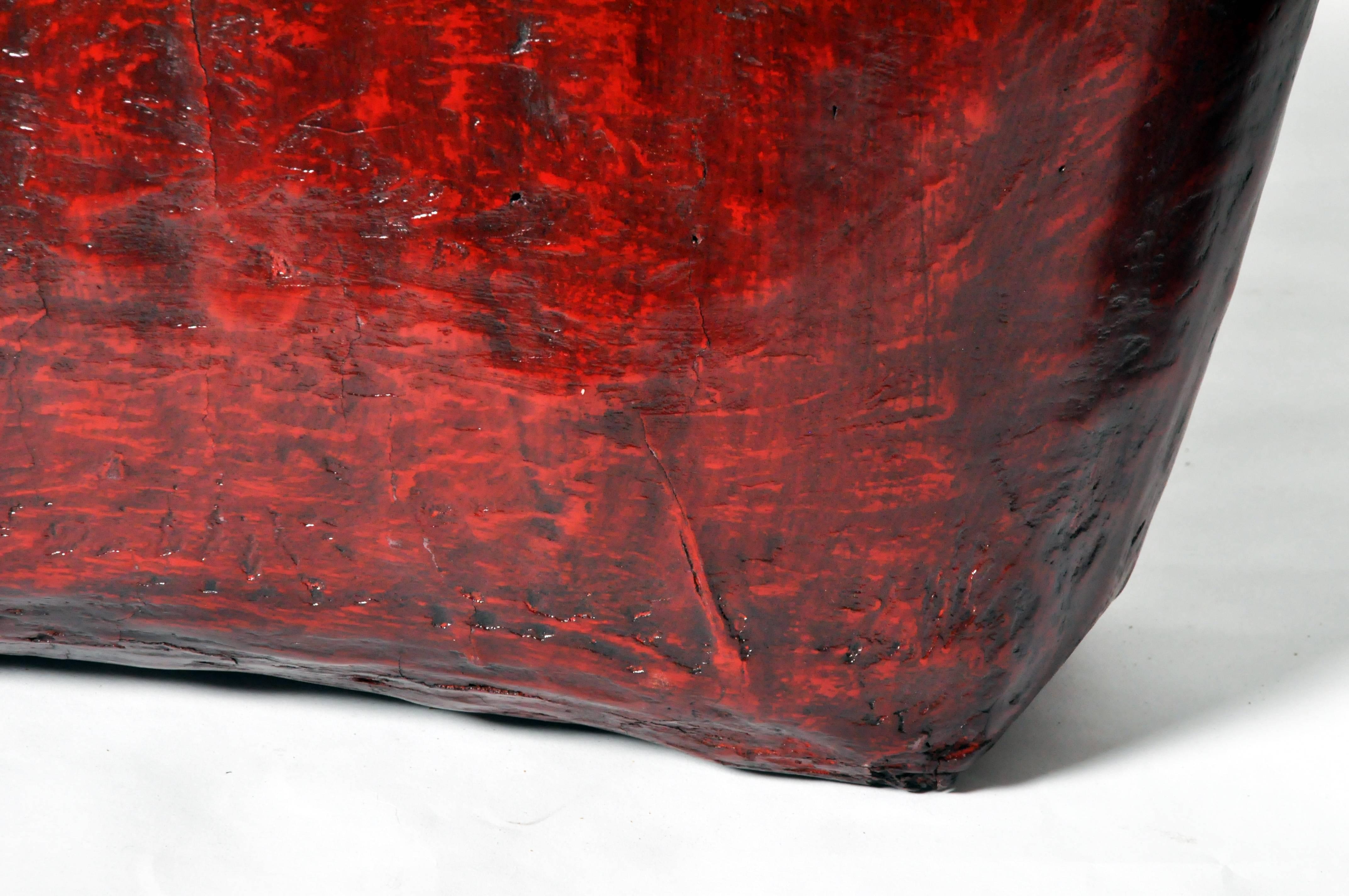 Chinese Red Lacquered Pot 6