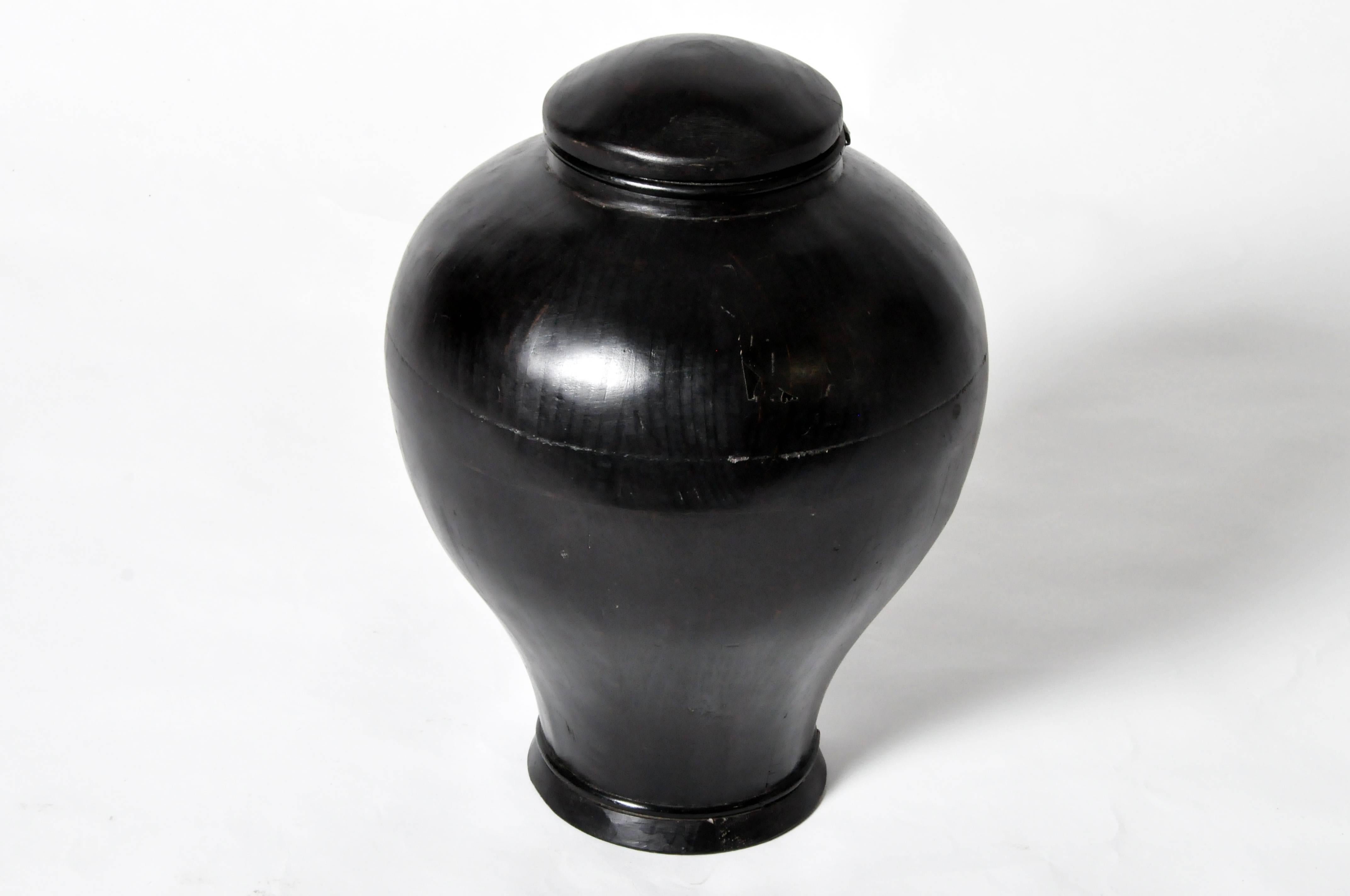 This Chinese pot is made from Zhejiang, China and is made from fir wood. Piece has been restored.