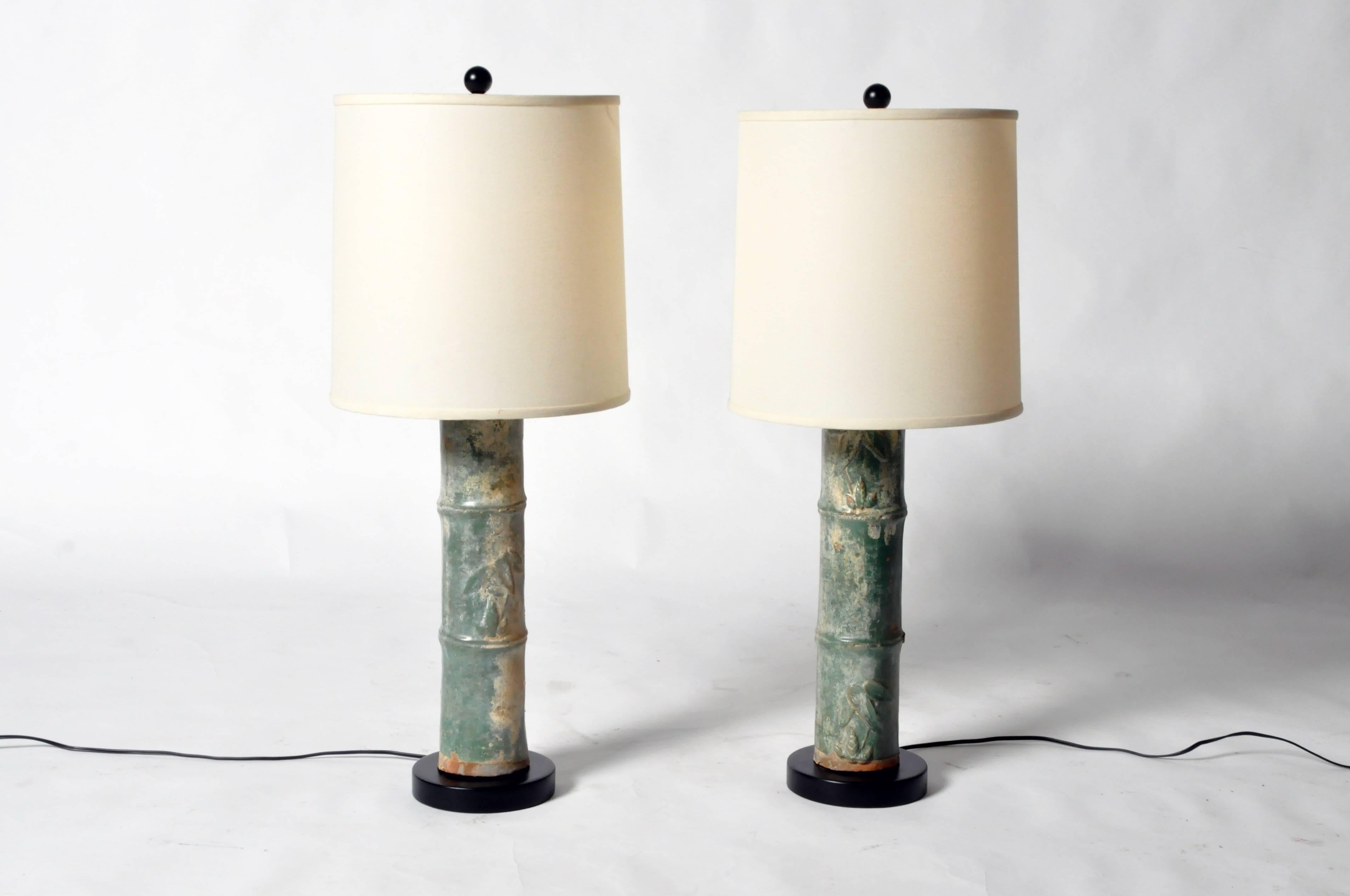 Pair of Bamboo Trunk Lamps 5