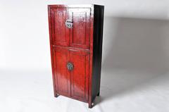 Red Lacquered Chinese Cabinet
