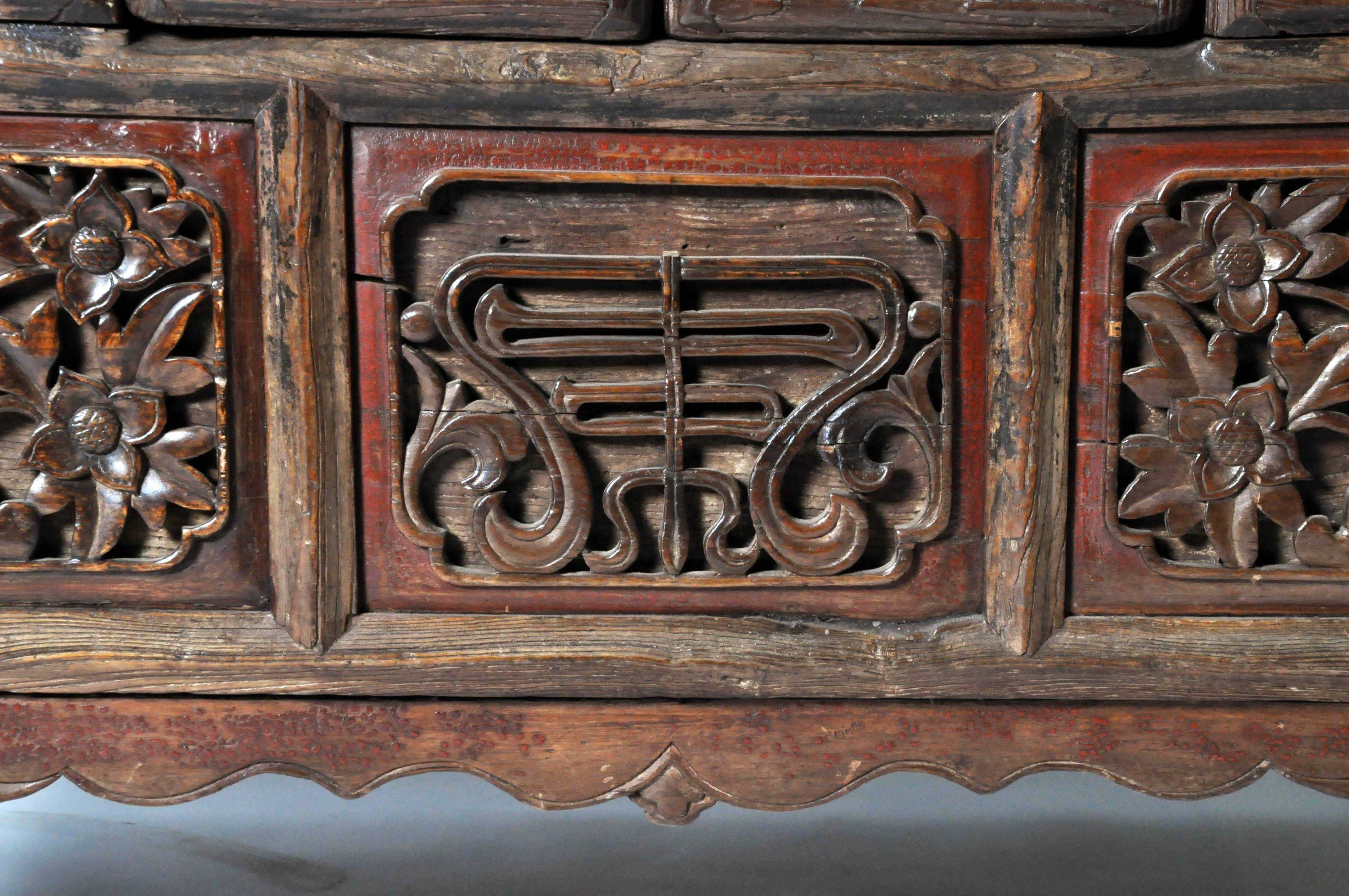 Chinese Oxblood Lacquer Cabinet with Bi-Fold Doors 4