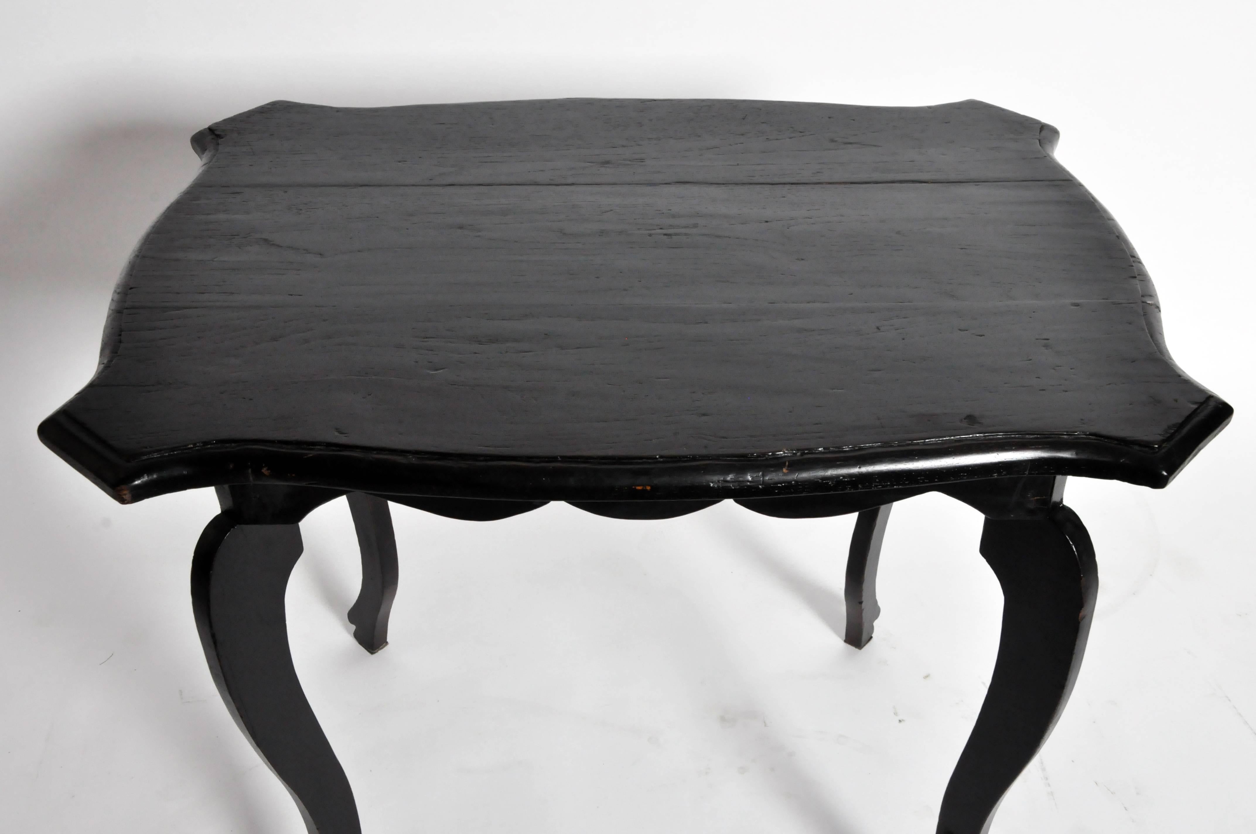 20th Century British Colonial Tea Table with Molded Top and Apron