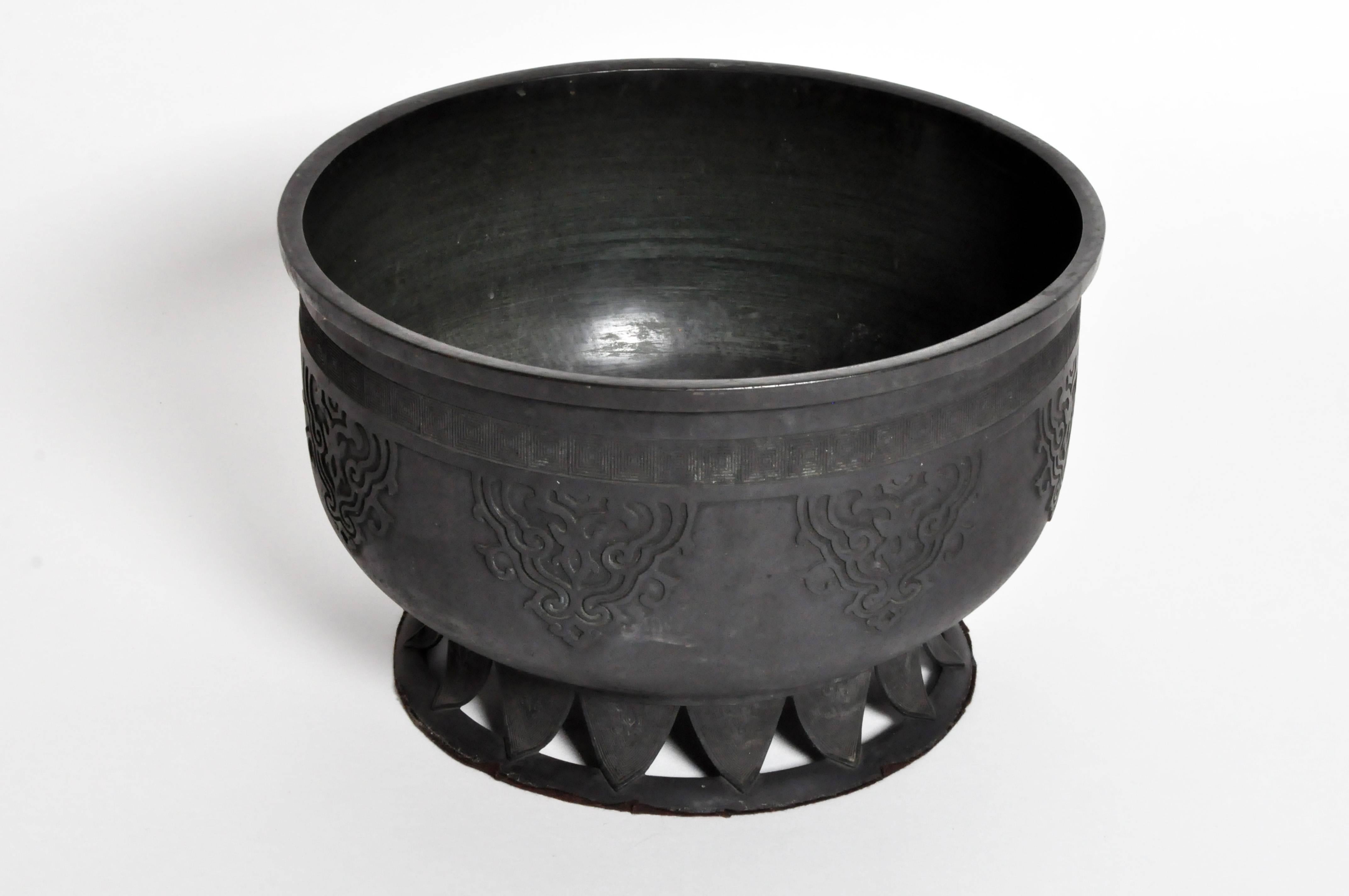 This bronze bowl is from Japan, circa 1900. It can be used to accent any room.
