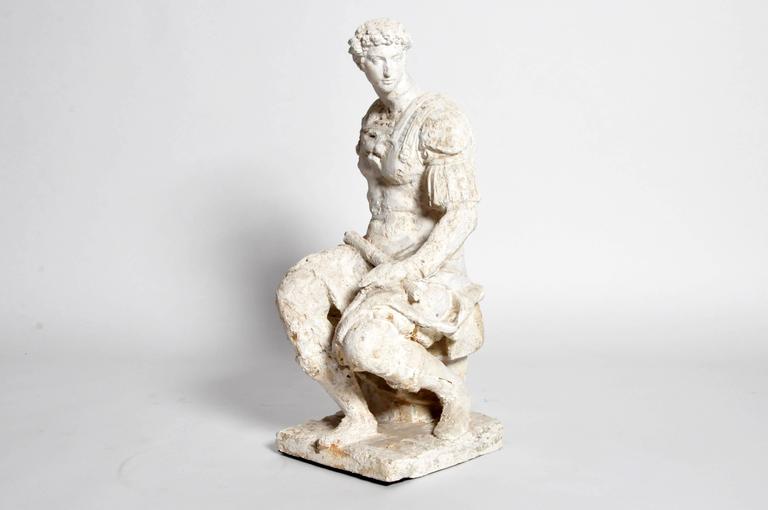 Garden Statue of a Seated Roman Soldier at 1stdibs