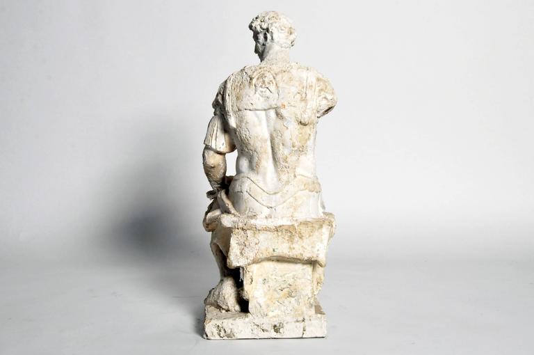 Garden Statue of a Seated Roman Soldier at 1stdibs