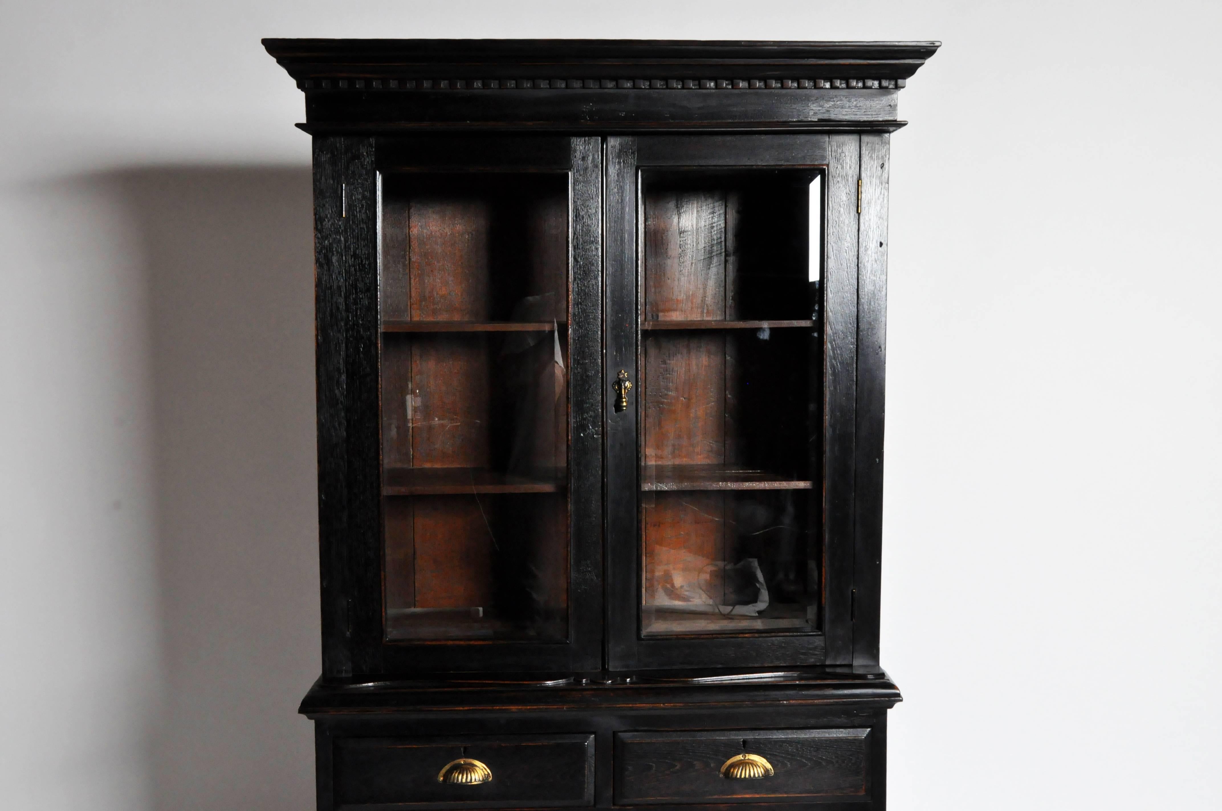 20th Century British Colonial Breakfront Bookcase