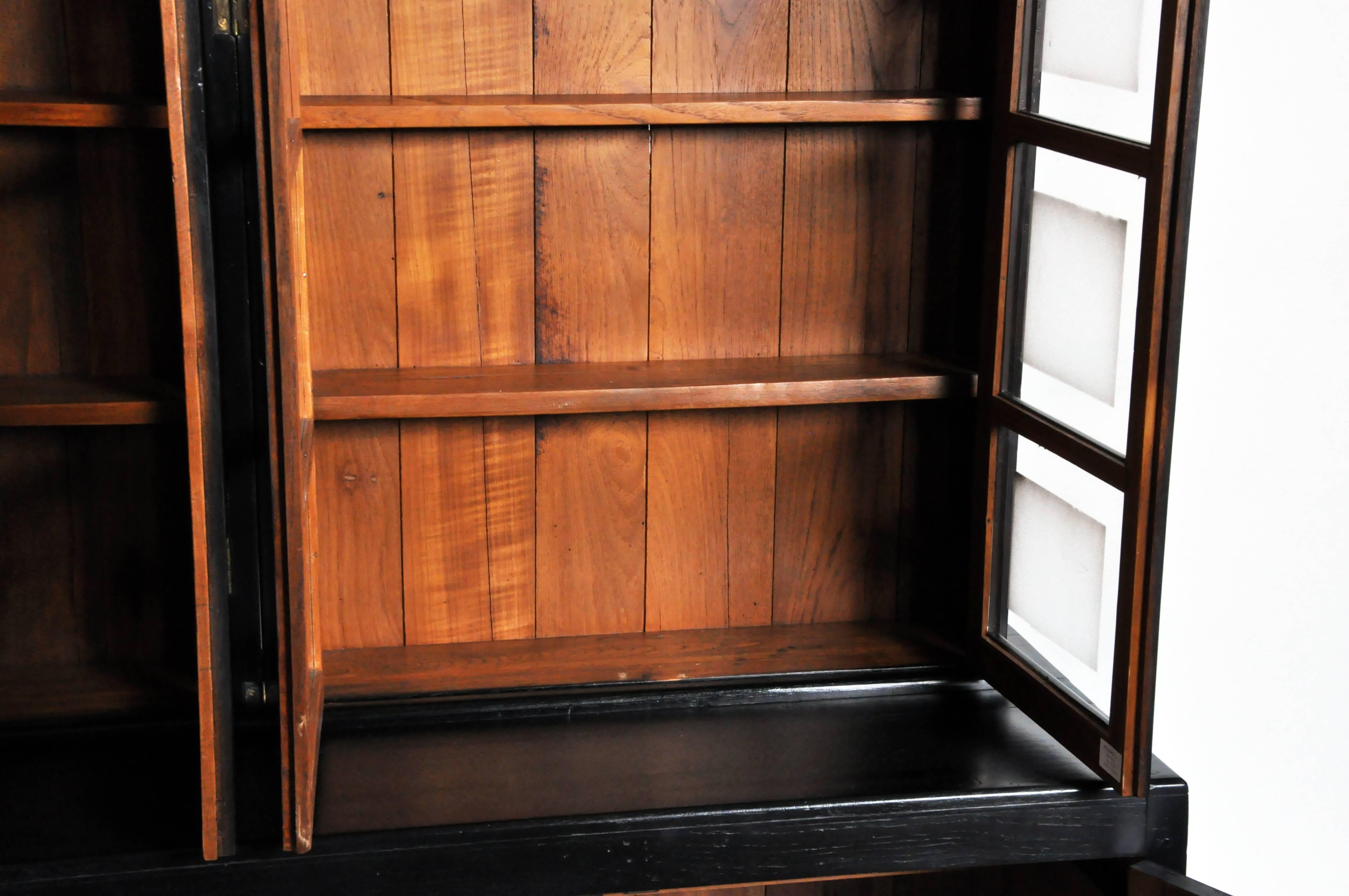 20th Century British Colonial Breakfront Display Case