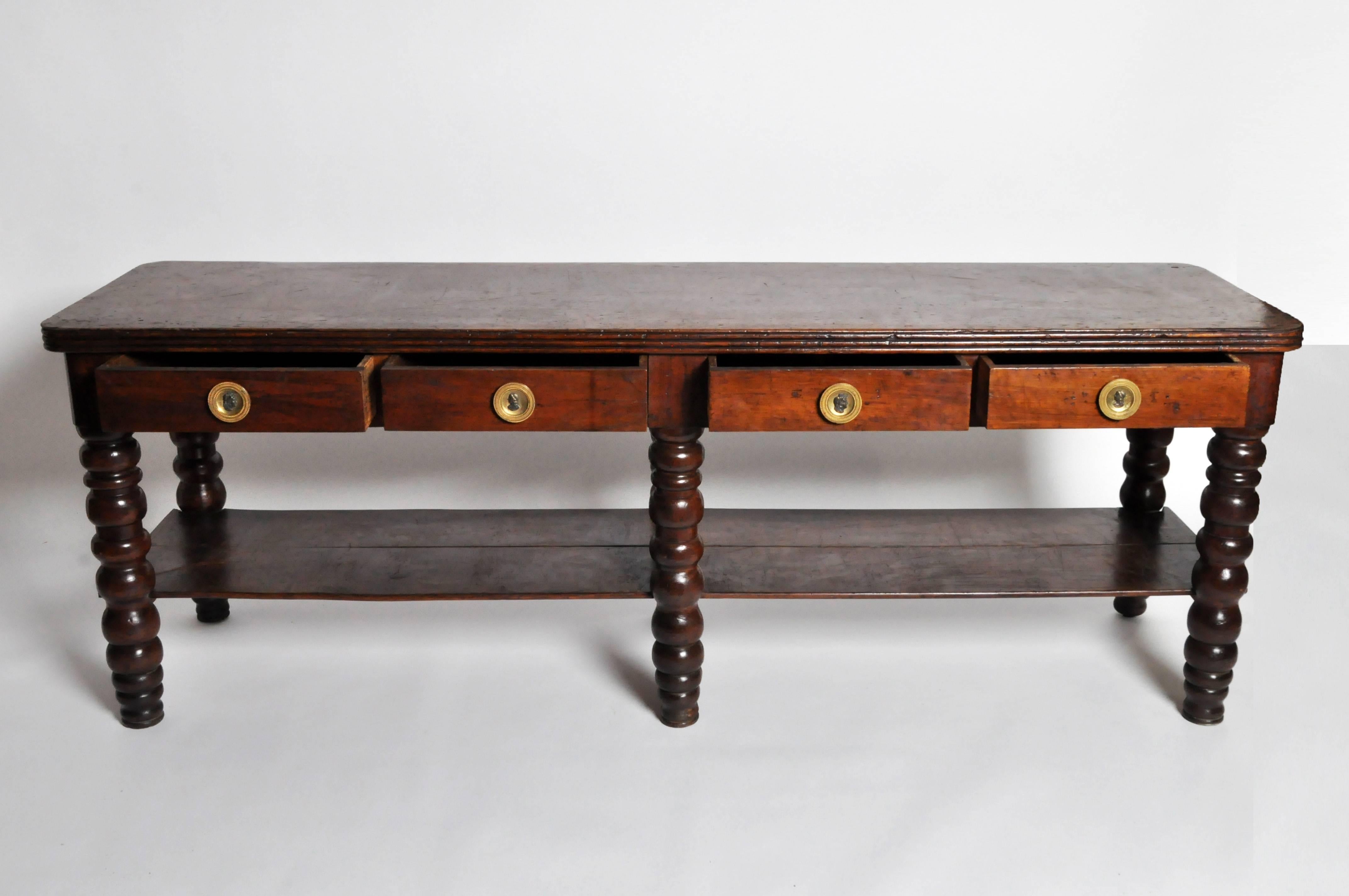 19th Century Console Table with Single Piece Top